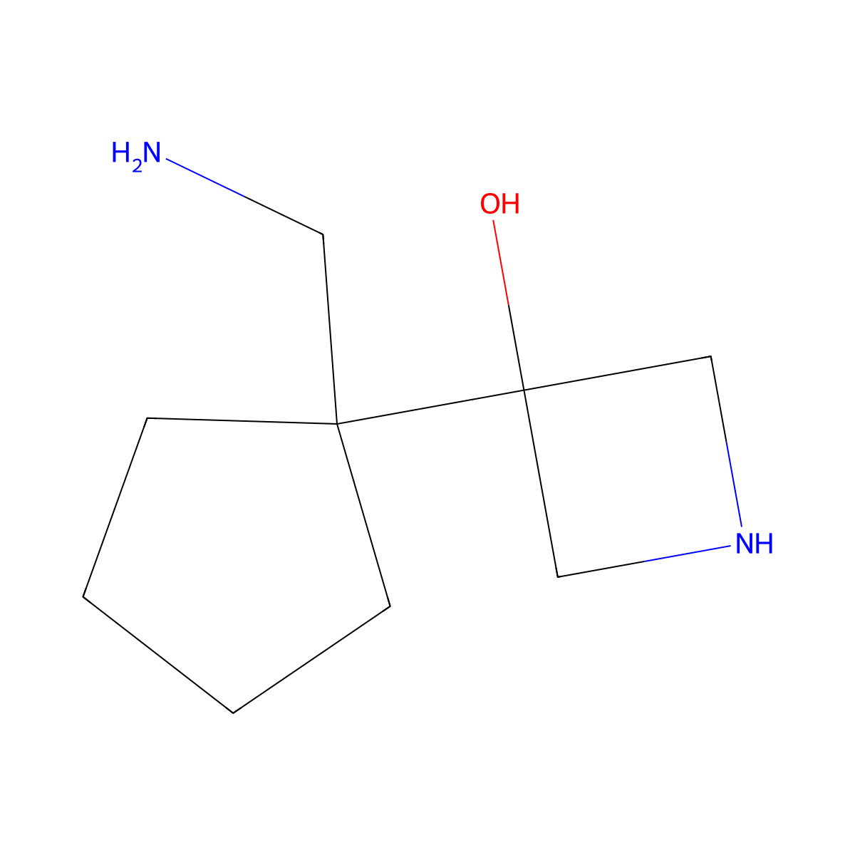 3-[1-(Aminomethyl)cyclopentyl]azetidin-3-ol molecular structure, CAS 1524882-54-9