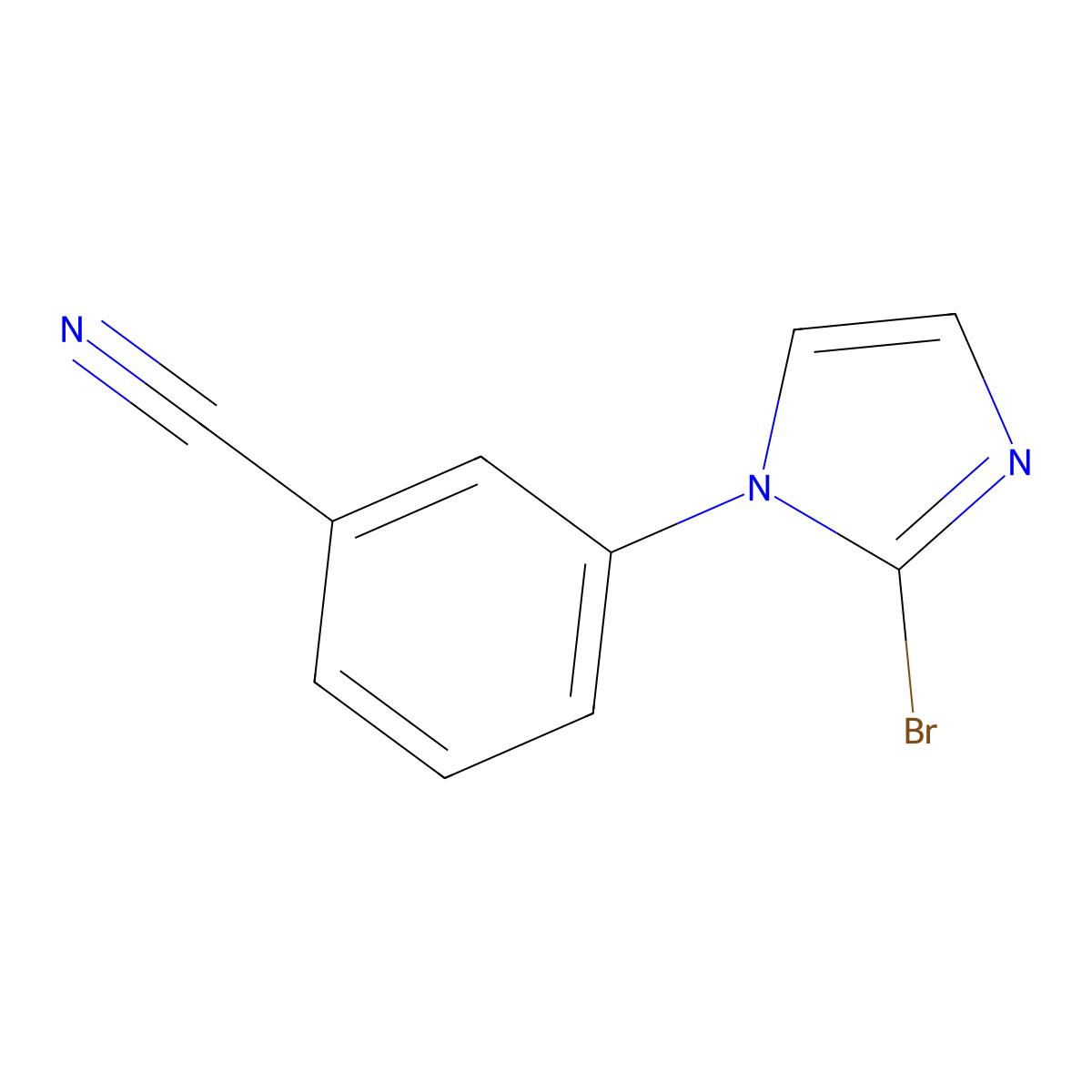 3-(2-bromo-1H-imidazol-1-yl)benzonitrile molecular structure, CAS 1524897-49-1