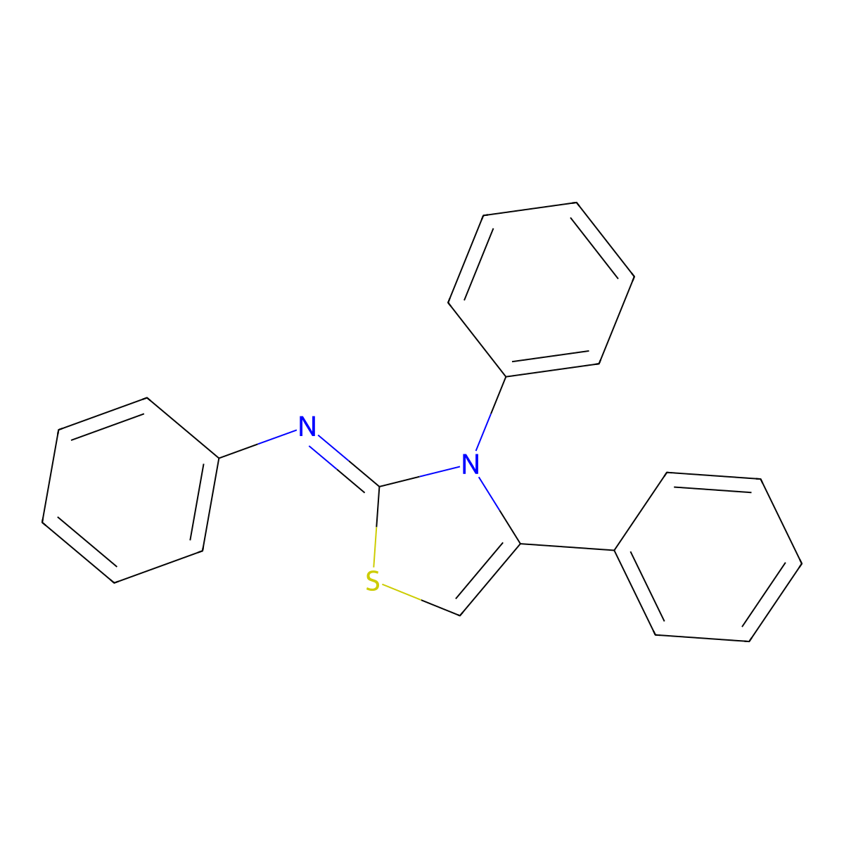 (3,4-Diphenyl-3H-thiazol-2-ylidene)-phenyl-amine molecular structure, CAS 15249-82-8
