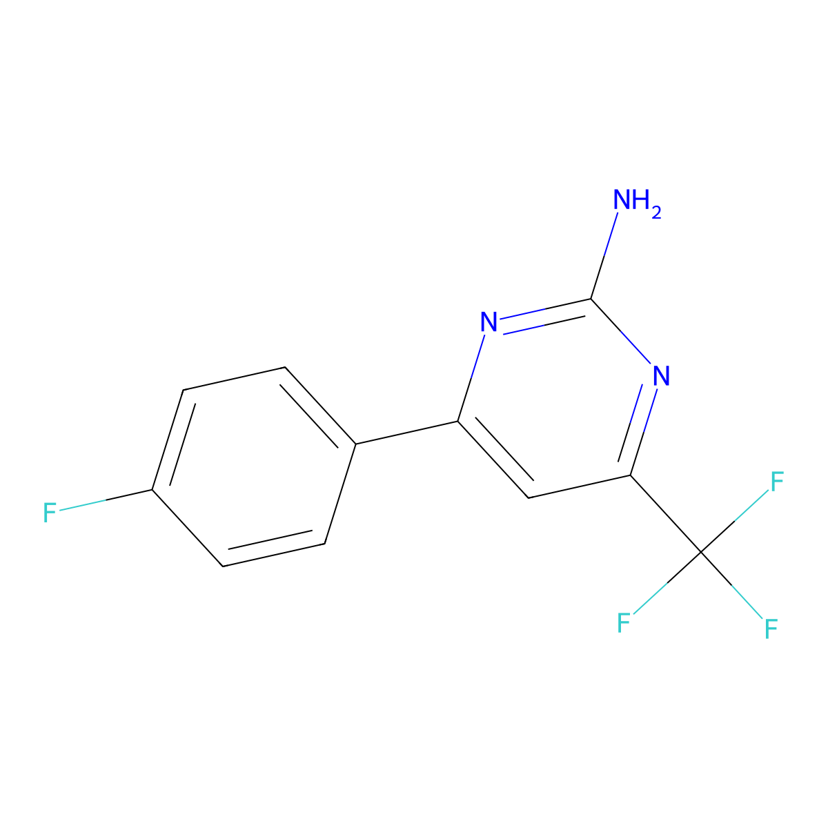 4-(4-Fluorophenyl)-6-(trifluoromethyl)pyrimidin-2-amine molecular structure, CAS 152491-80-0