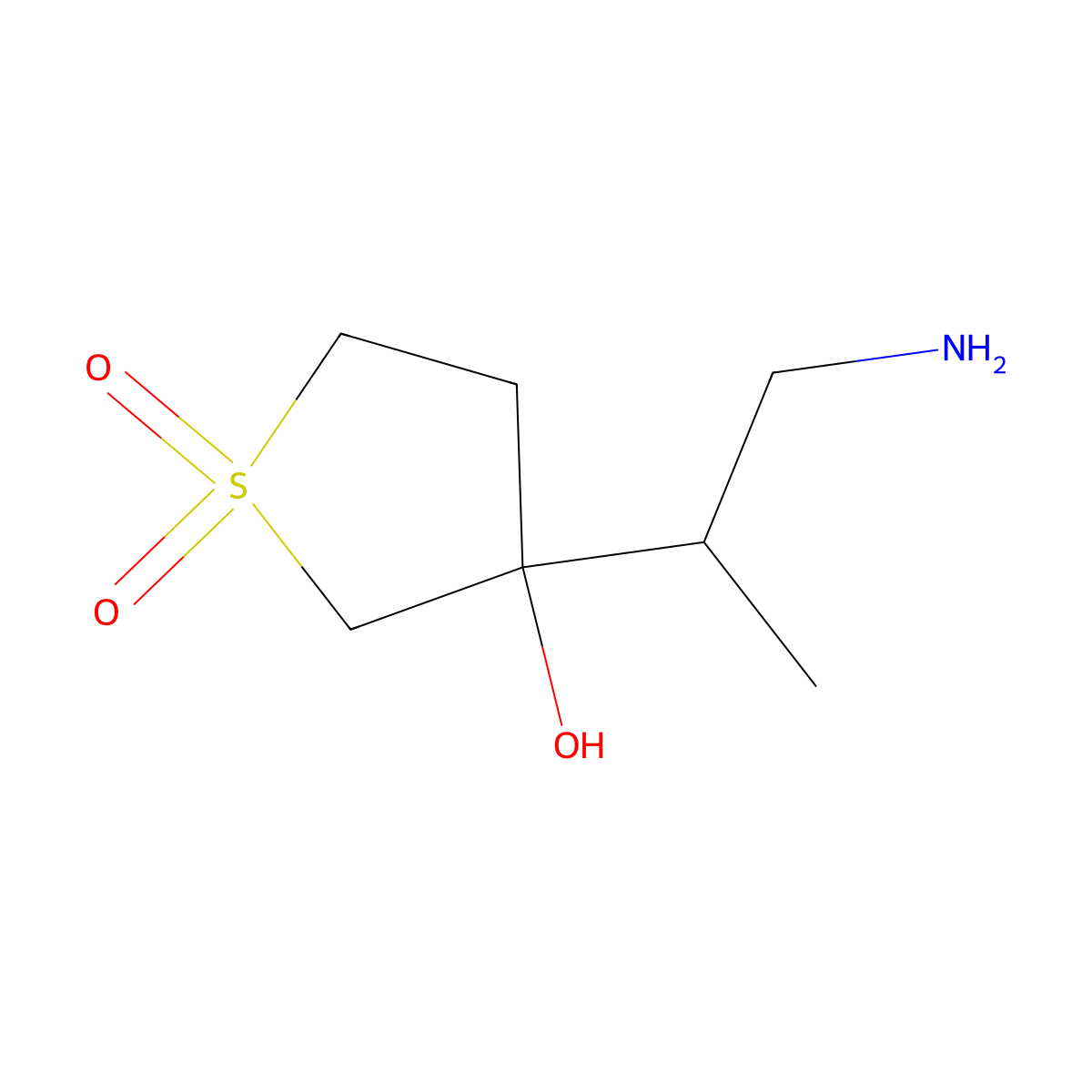 3-(1-Aminopropan-2-yl)-3-hydroxy-1lambda6-thiolane-1,1-dione molecular structure, CAS 1524921-37-6