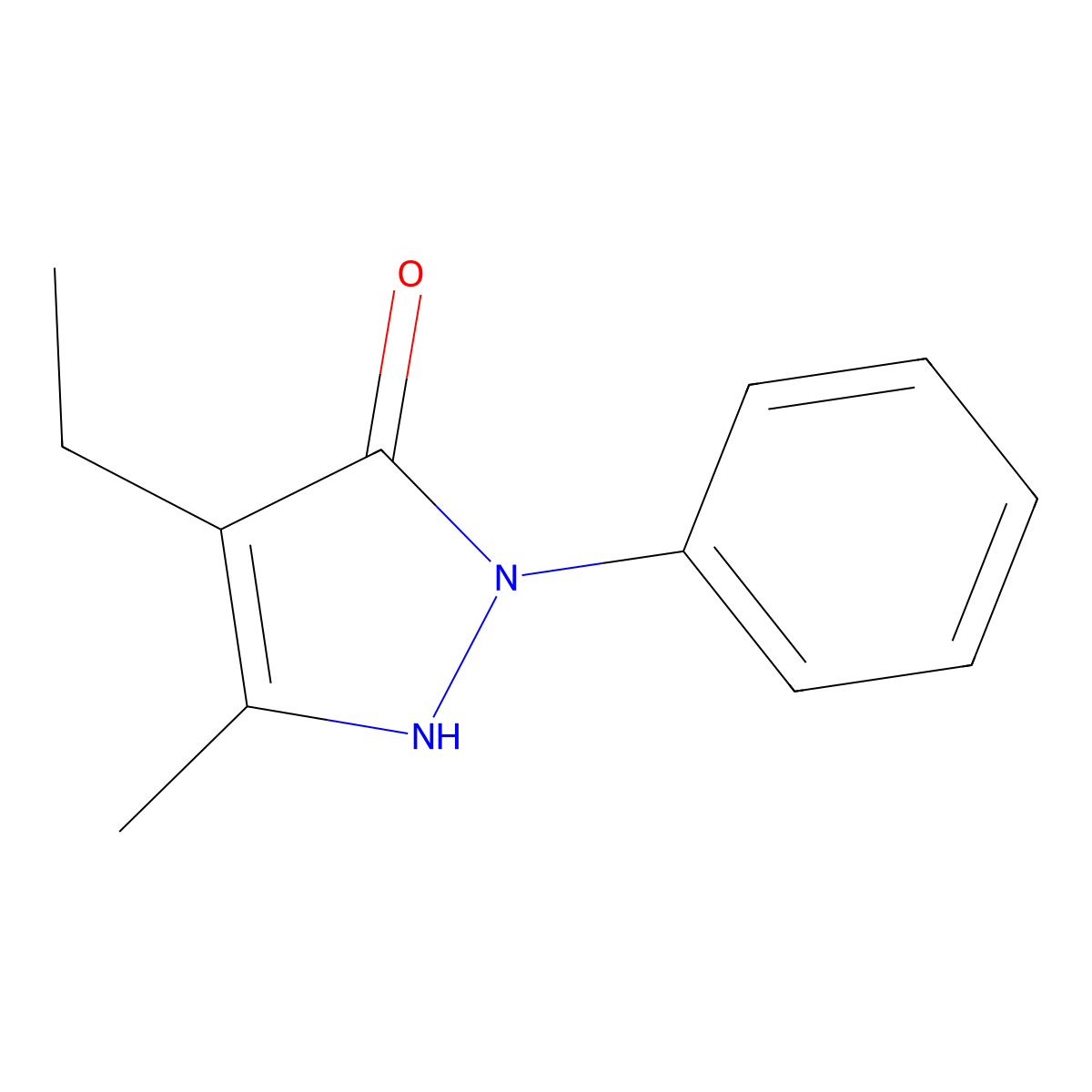 4-Ethyl-5-methyl-2-phenyl-1,2-dihydro-pyrazol-3-one molecular structure, CAS 152494-54-7
