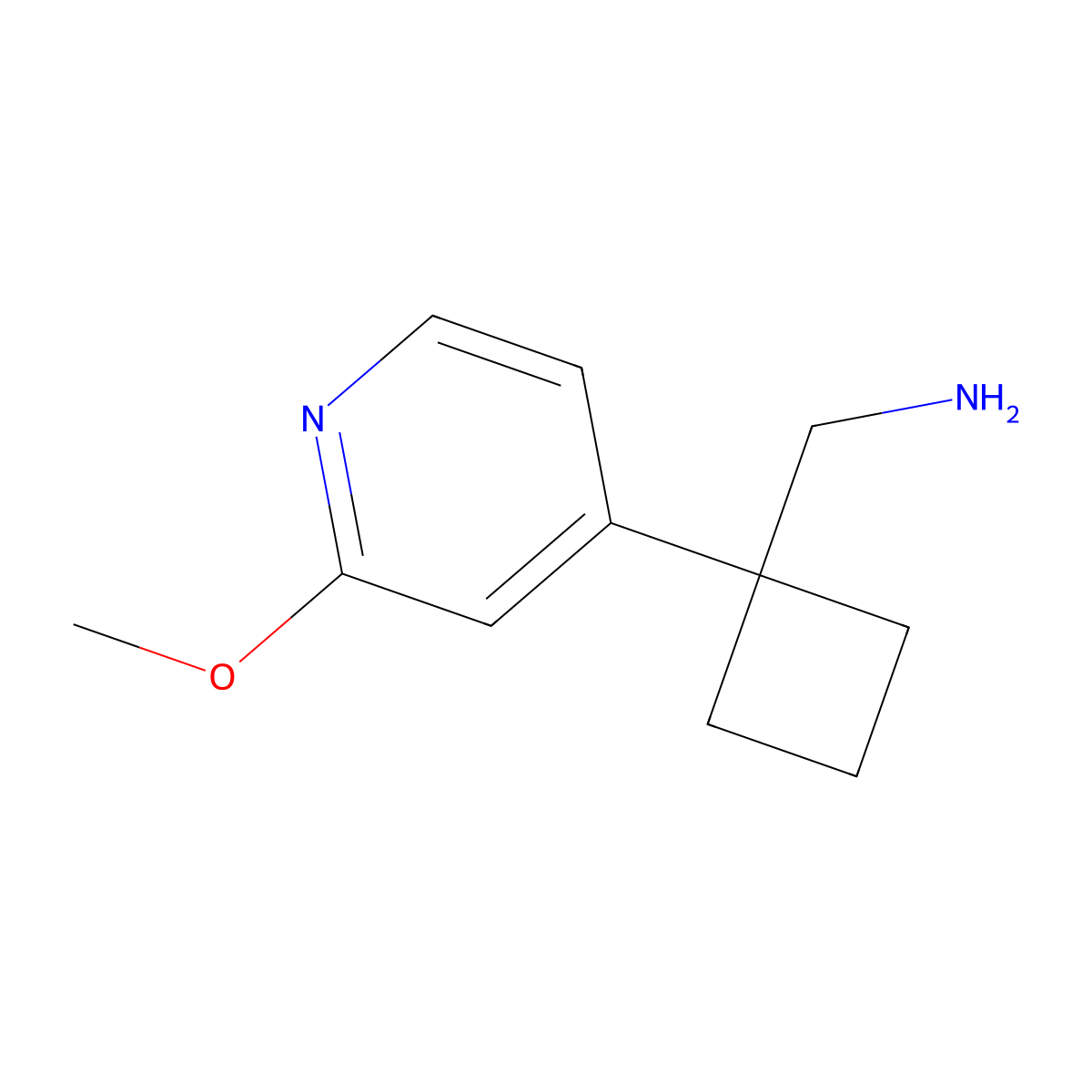 [1-(2-Methoxypyridin-4-yl)cyclobutyl]methanamine molecular structure, CAS 1524946-02-8