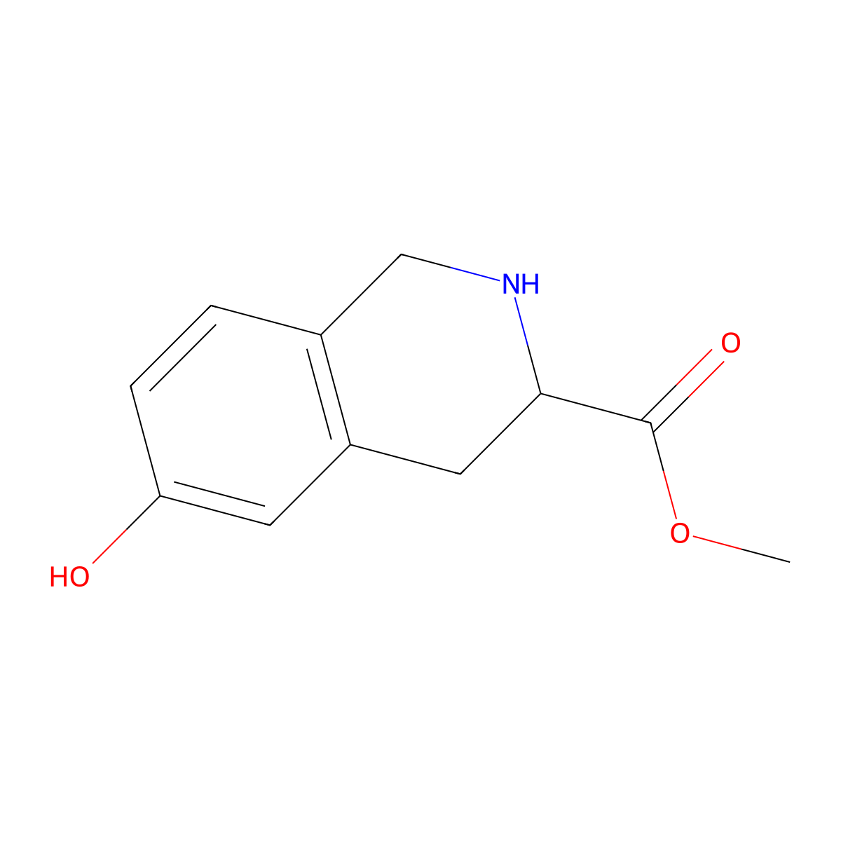 Methyl 6-hydroxy-1,2,3,4-tetrahydroisoquinoline-3-carboxylate molecular structure, CAS 152495-61-9