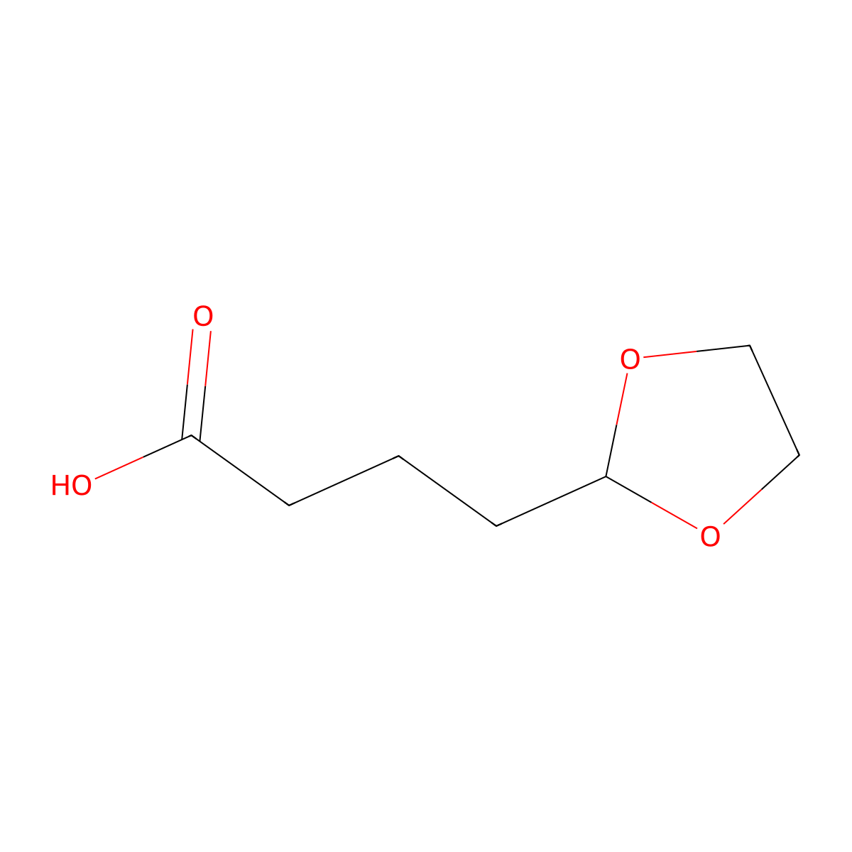 4-(1,3-Dioxolan-2-yl)butanoic acid molecular structure, CAS 152499-70-2