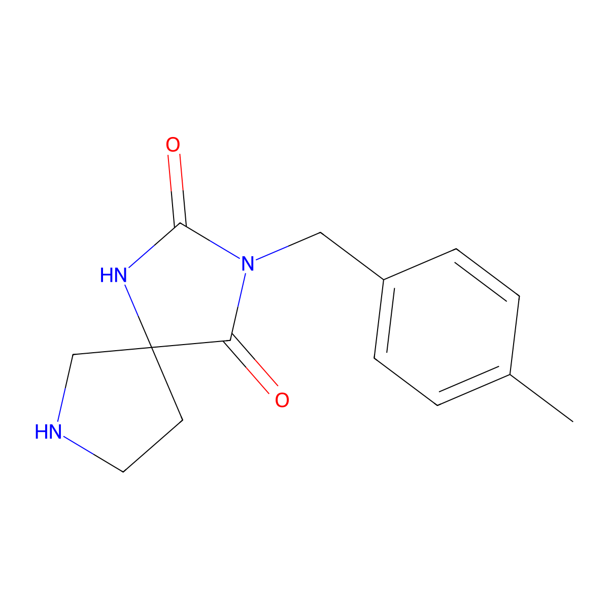 3-(4-Methylbenzyl)-1,3,7-triazaspiro[4.4]nonane-2,4-dione molecular structure, CAS 1524991-37-4
