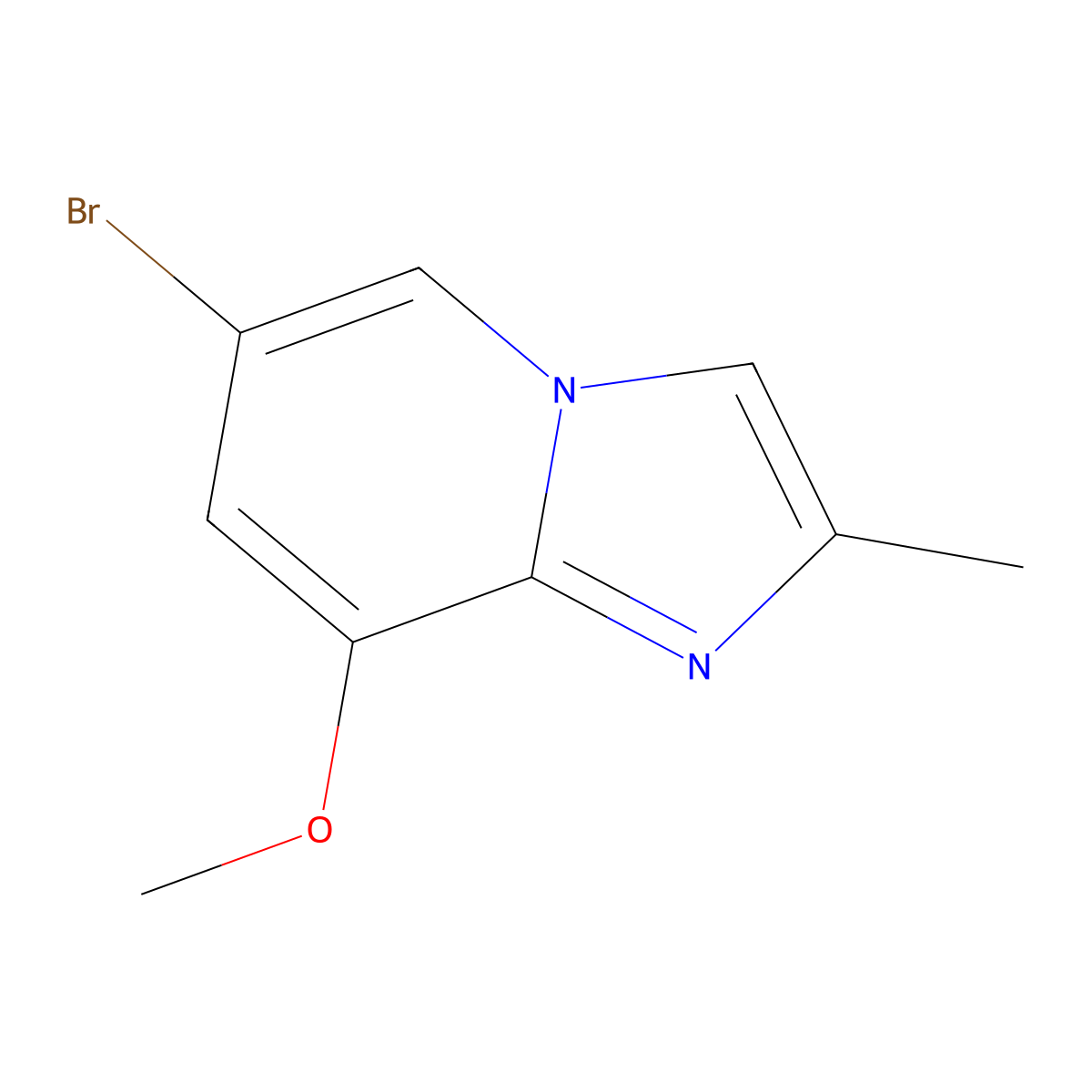 6-Bromo-8-methoxy-2-methylimidazo[1,2-a]pyridine molecular structure, CAS 1524992-94-6