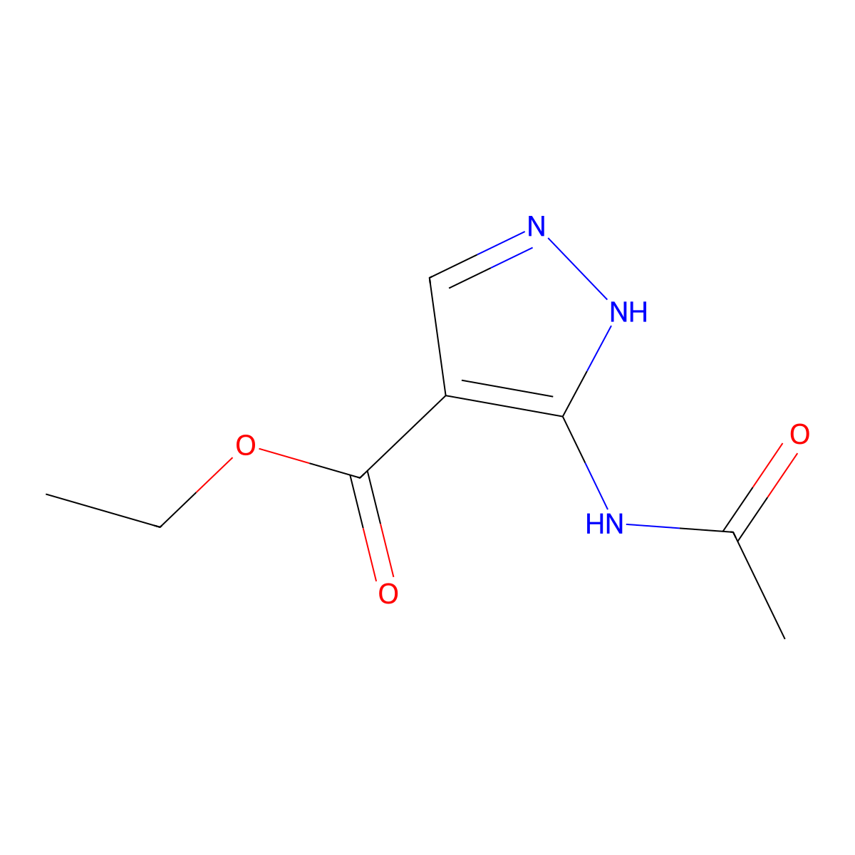 ethyl 3-(acetylamino)-1H-pyrazole-4-carboxylate molecular structure, CAS 15250-36-9