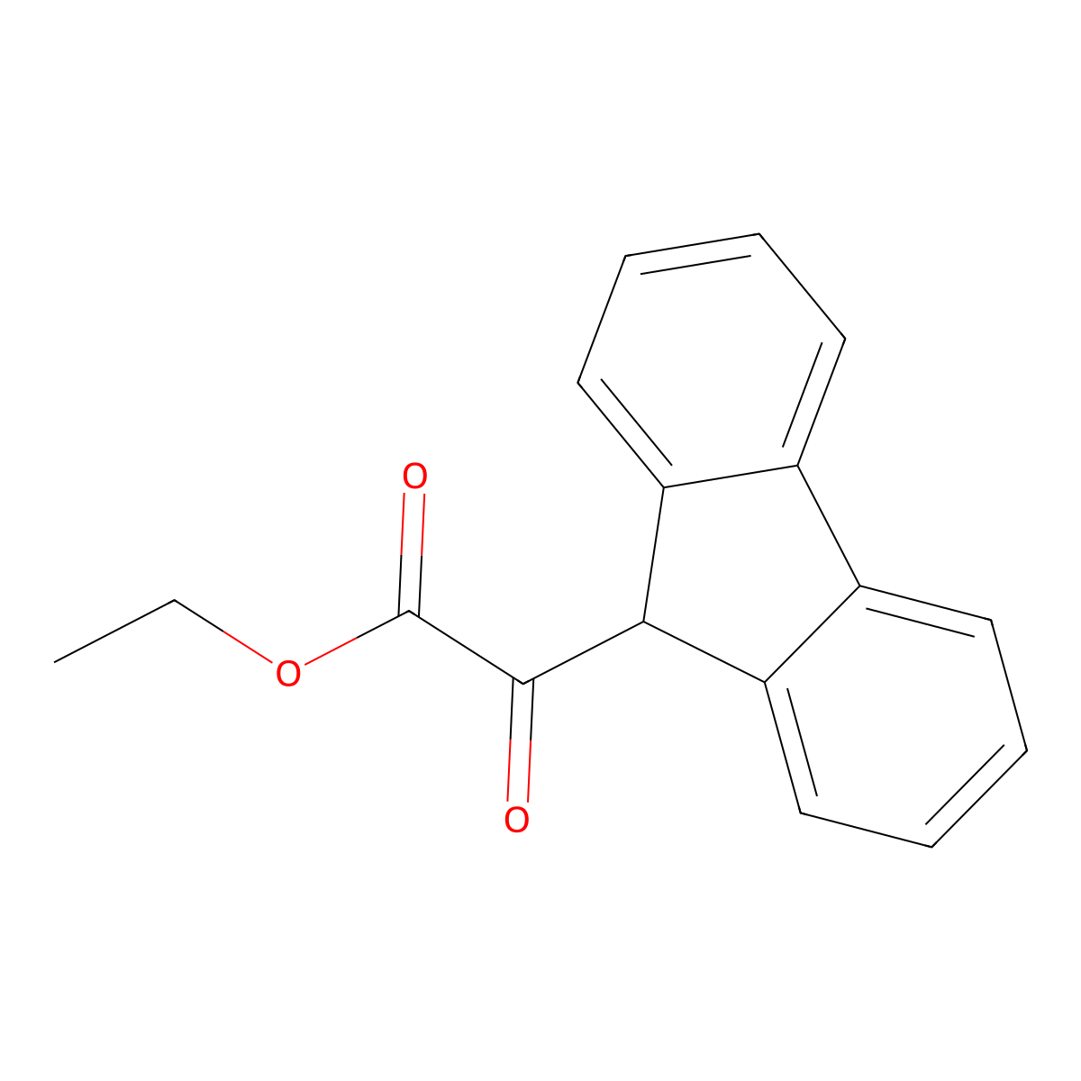 Ethyl 2-(9H-fluoren-9-yl)-2-oxoacetate molecular structure, CAS 15250-56-3