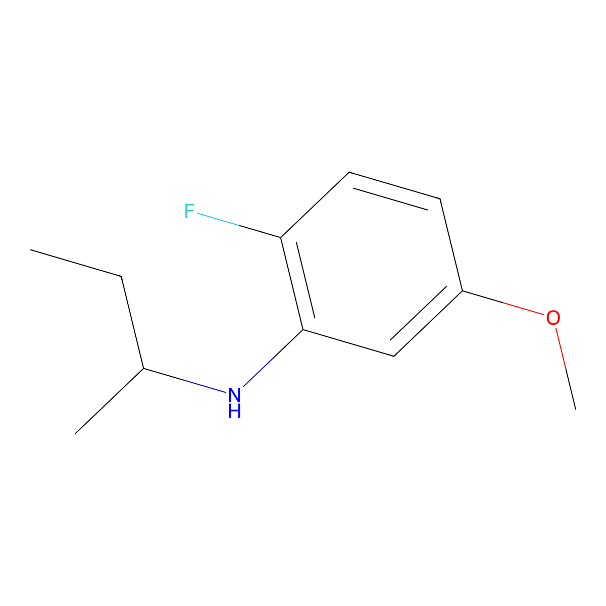 N-(butan-2-yl)-2-fluoro-5-methoxyaniline molecular structure, CAS 1525015-88-6