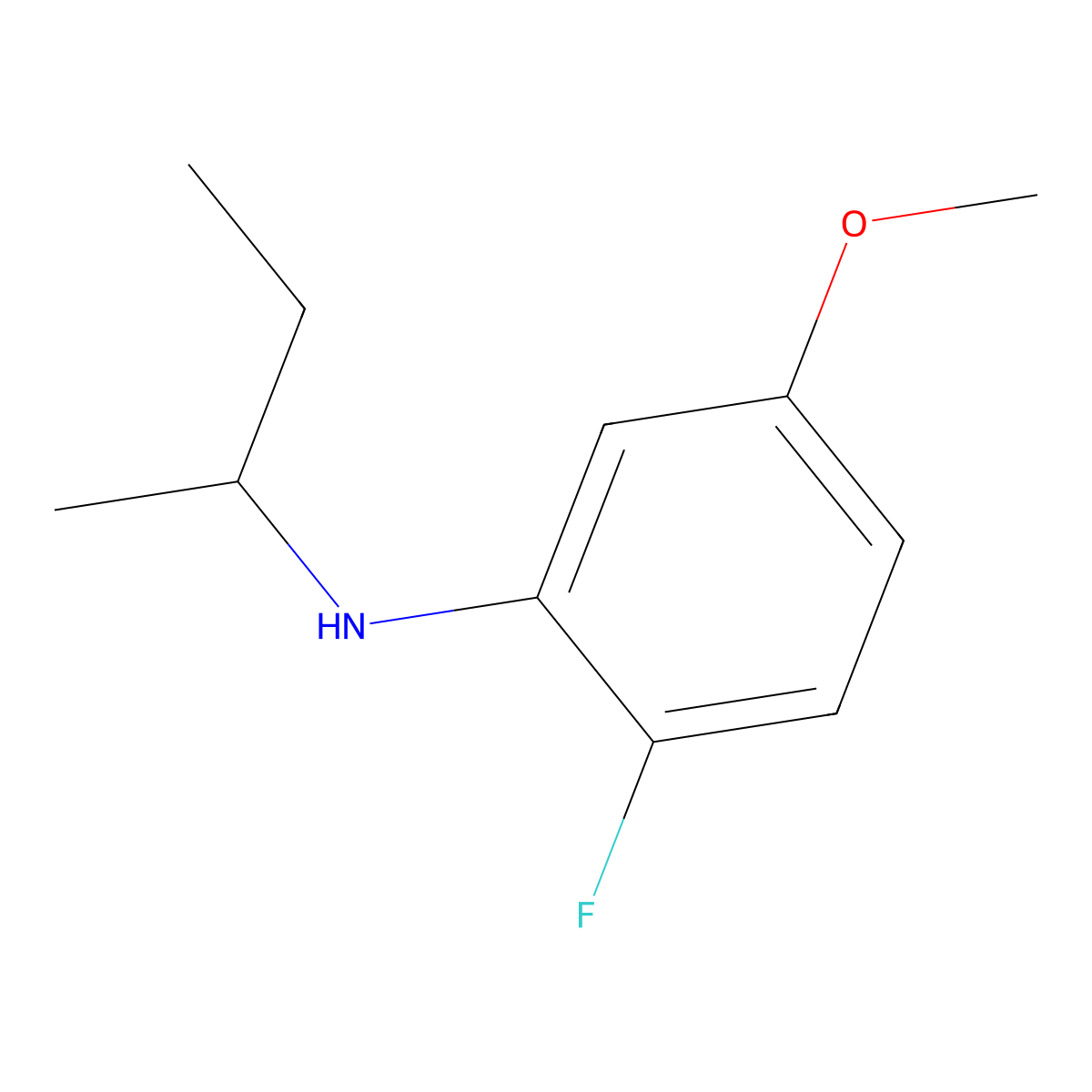 N-(butan-2-yl)-2-fluoro-5-methoxyaniline molecular structure, CAS 1525015-88-6