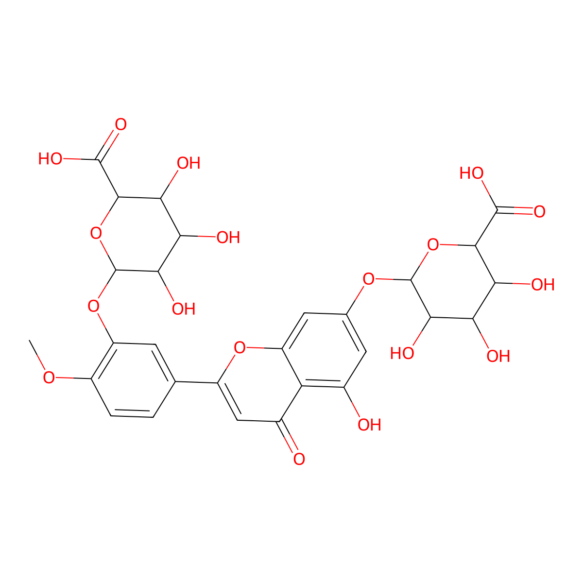 Diosmetin 3',7-Diglucuronide (>80%) molecular structure, CAS 152503-51-0