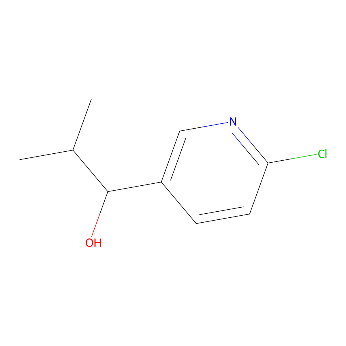 1-(6-Chloropyridin-3-yl)-2-methylpropan-1-ol molecular structure, CAS 1525037-90-4
