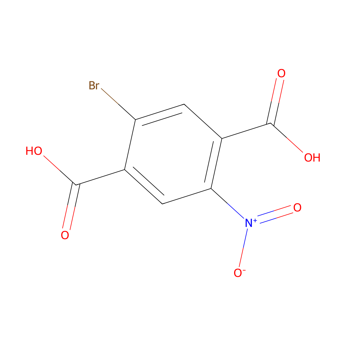 2-Bromo-5-nitroterephthalic acid molecular structure, CAS 152510-47-9