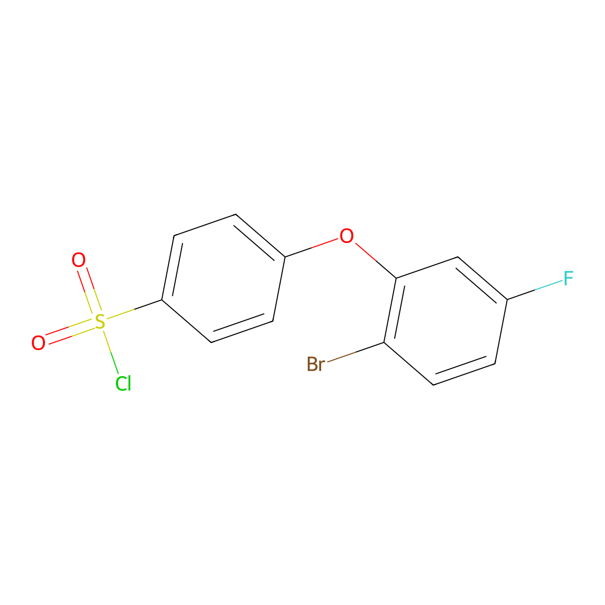 4-(2-Bromo-5-fluorophenoxy)benzene-1-sulfonyl chloride molecular structure, CAS 1525100-03-1