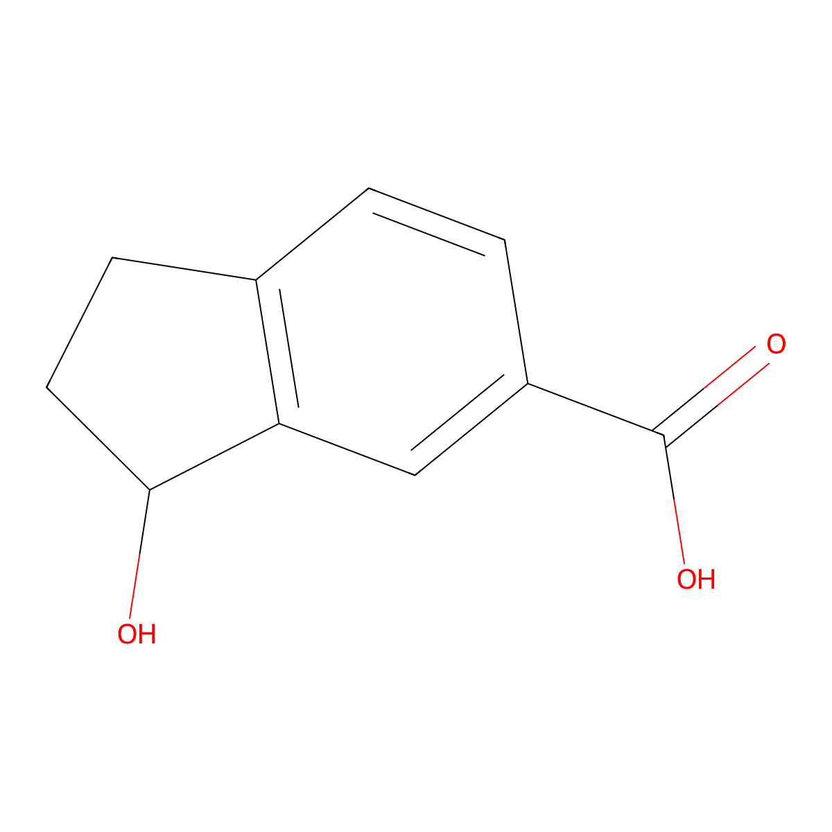 2,3-Dihydro-3-hydroxy-1H-indene-5-carboxylic acid molecular structure, CAS 1525120-73-3