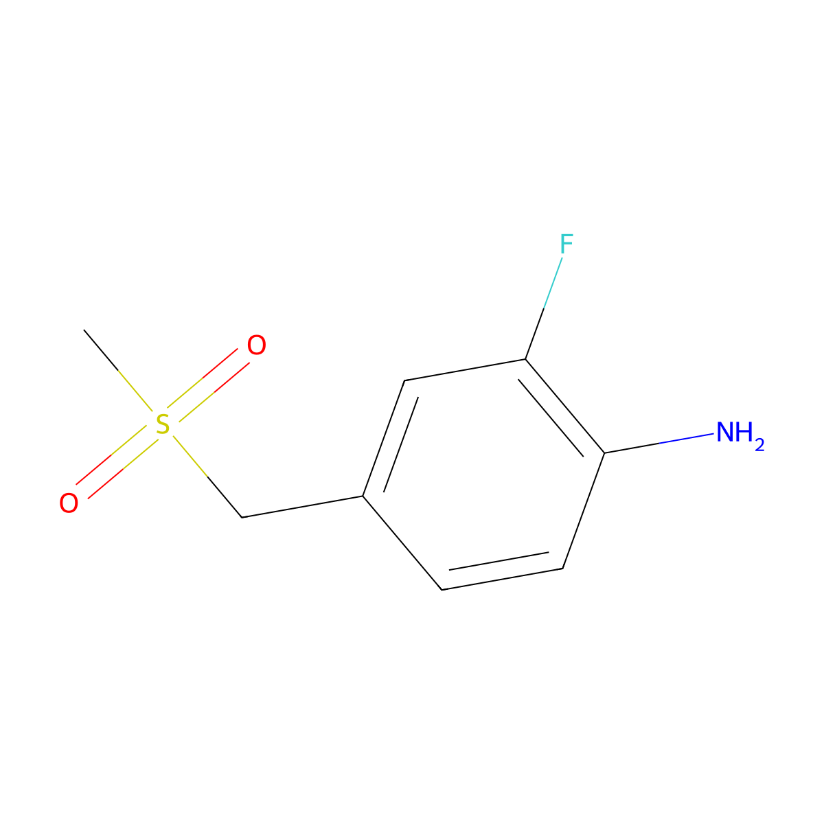 2-Fluoro-4-(methanesulfonylmethyl)aniline molecular structure, CAS 1525122-54-6