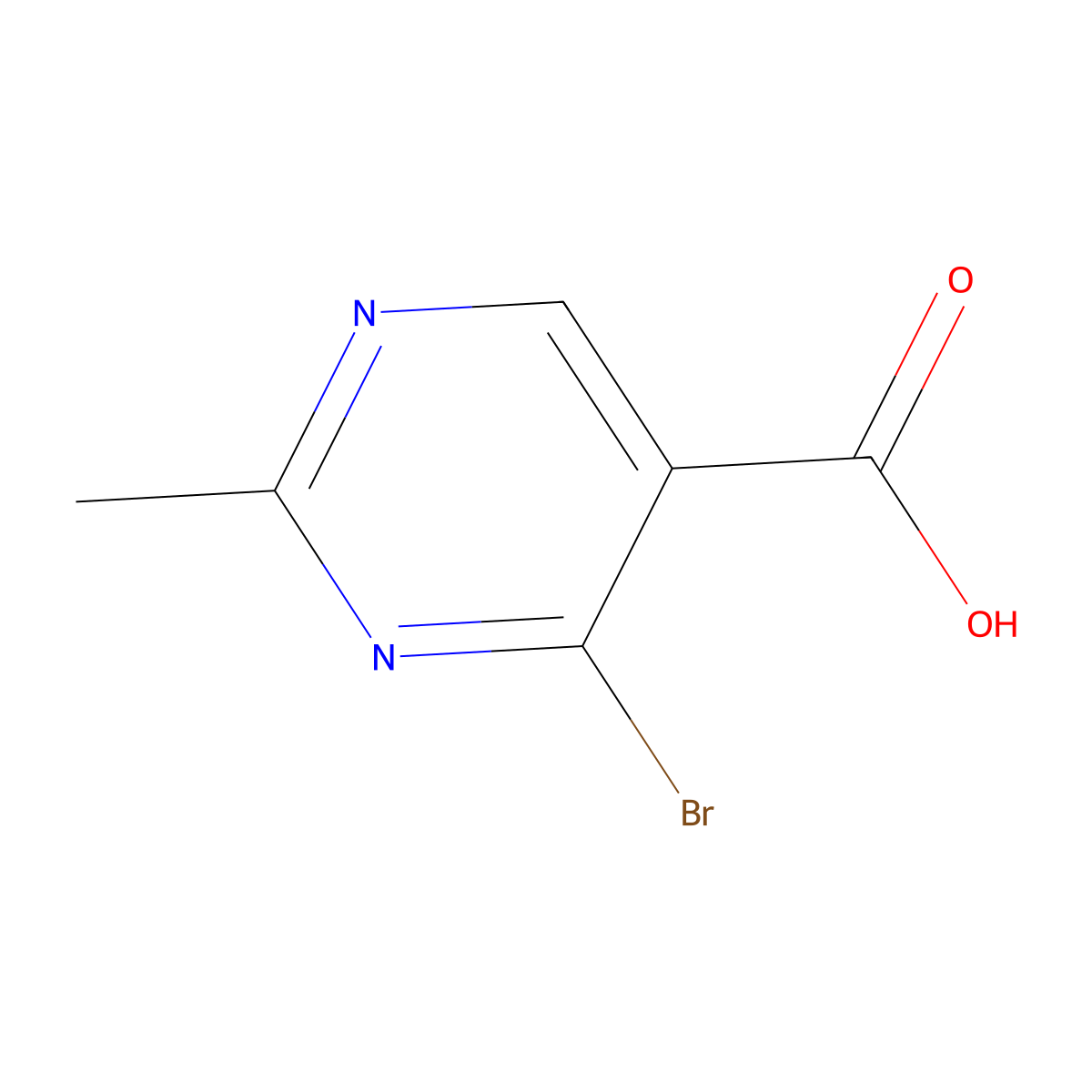 4-Bromo-2-methyl-5-pyrimidinecarboxylic acid molecular structure, CAS 1525149-72-7