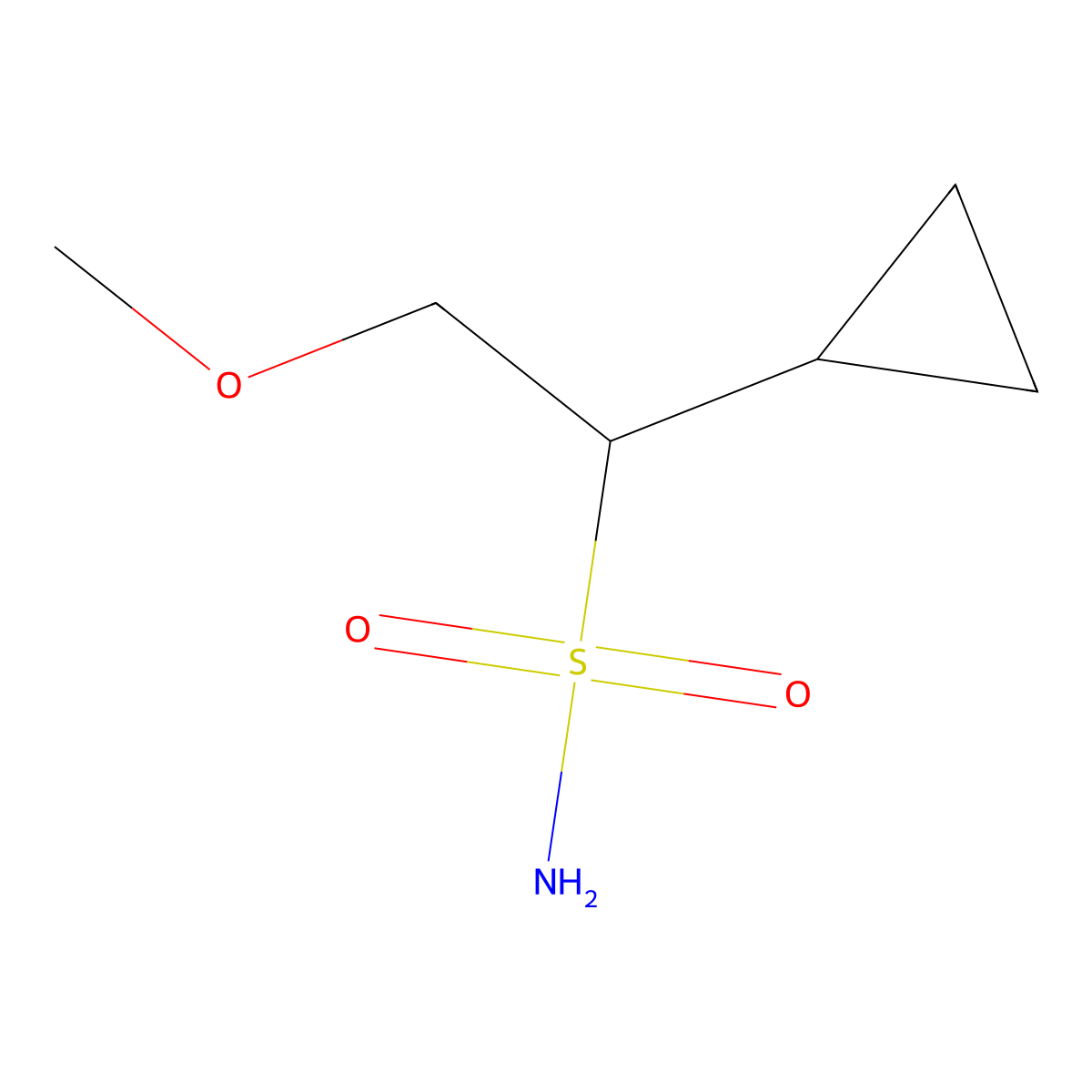 1-Cyclopropyl-2-methoxyethane-1-sulfonamide molecular structure, CAS 1525151-42-1