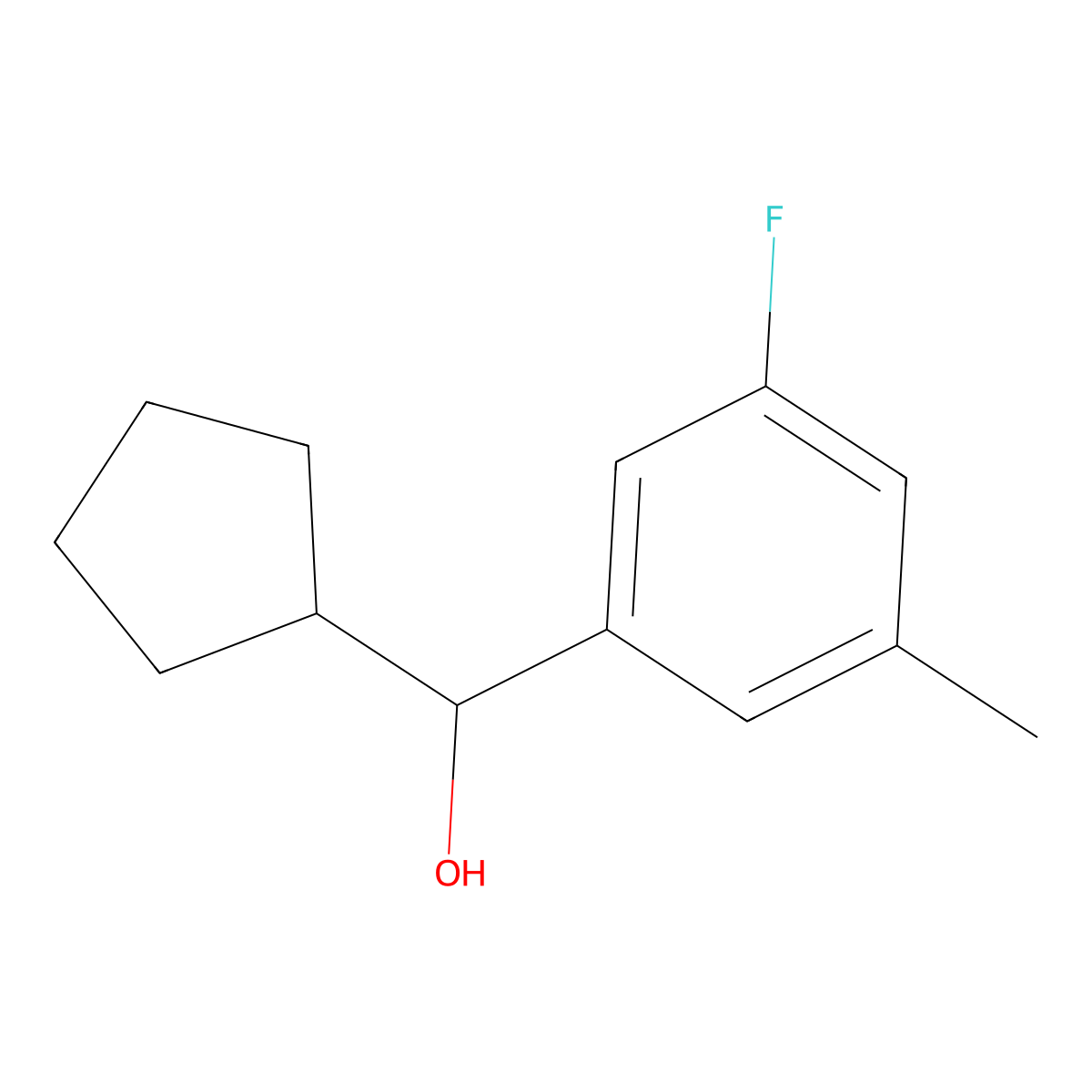 alpha-Cyclopentyl-3-fluoro-5-methylbenZenemethanol molecular structure, CAS 1525159-26-5