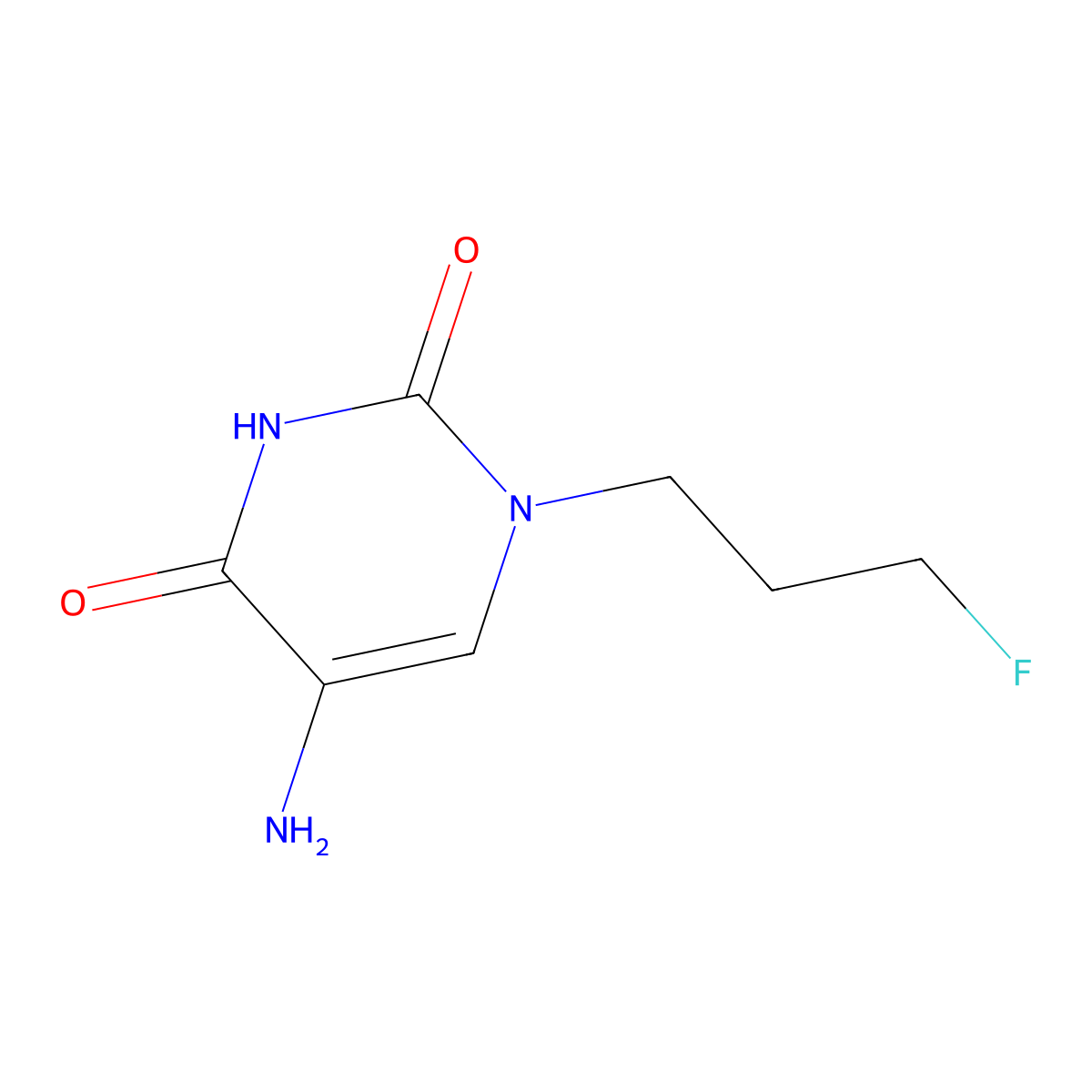 5-Amino-1-(3-fluoropropyl)-1,2,3,4-tetrahydropyrimidine-2,4-dione molecular structure, CAS 1525290-62-3