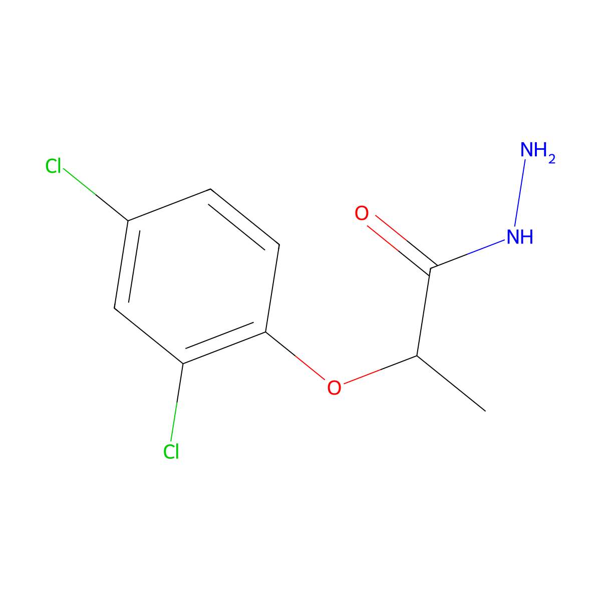 2-(2,4-Dichlorophenoxy)propanehydrazide molecular structure, CAS 15253-89-1