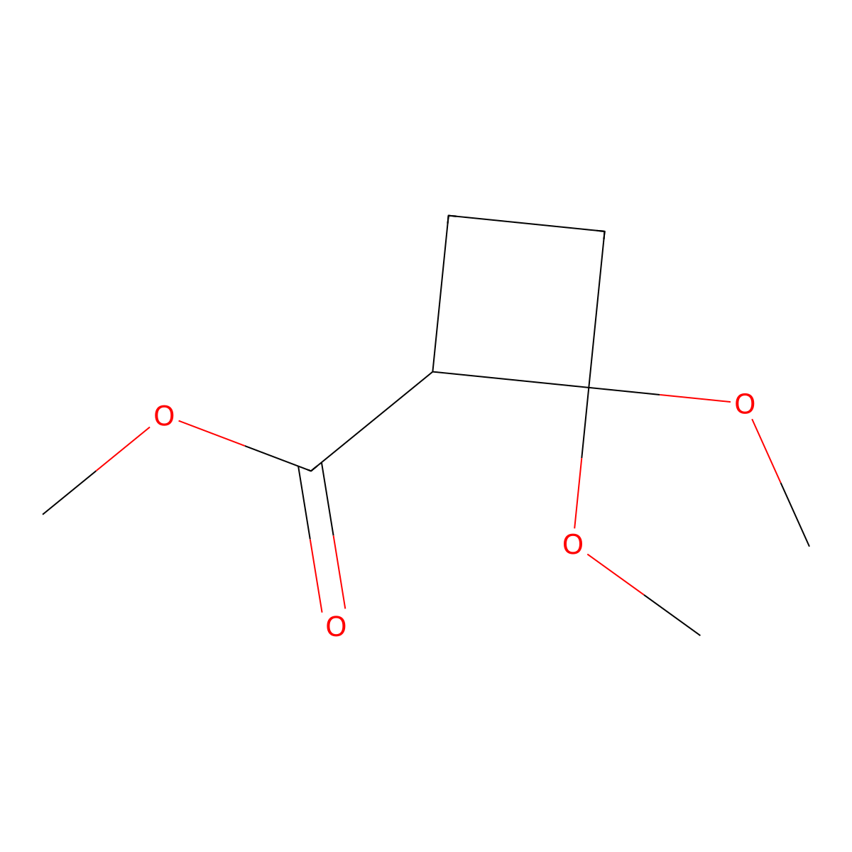 Methyl 2,2-dimethoxycyclobutane-1-carboxylate molecular structure, CAS 152530-93-3