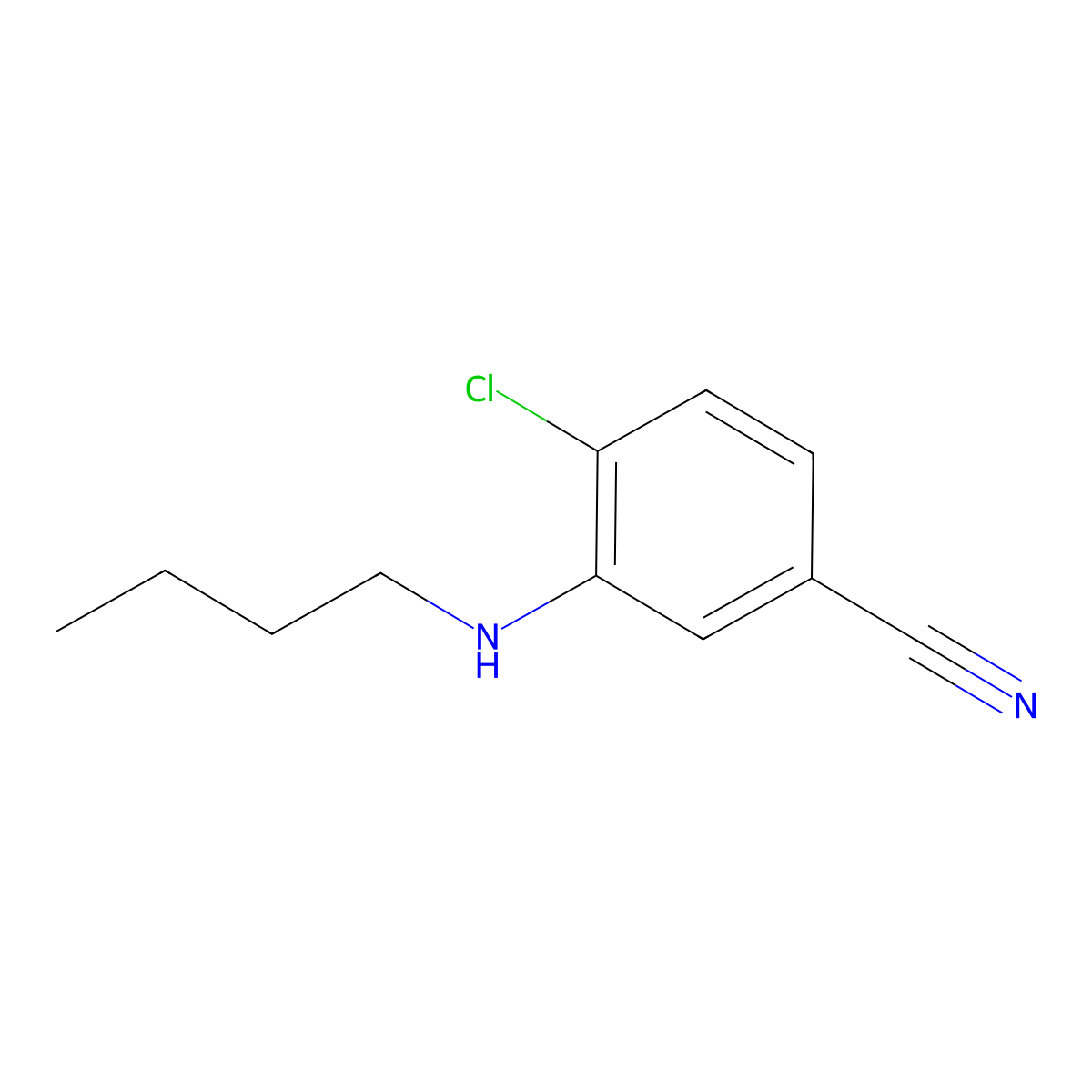 3-(Butylamino)-4-chlorobenzonitrile molecular structure, CAS 1525310-01-3