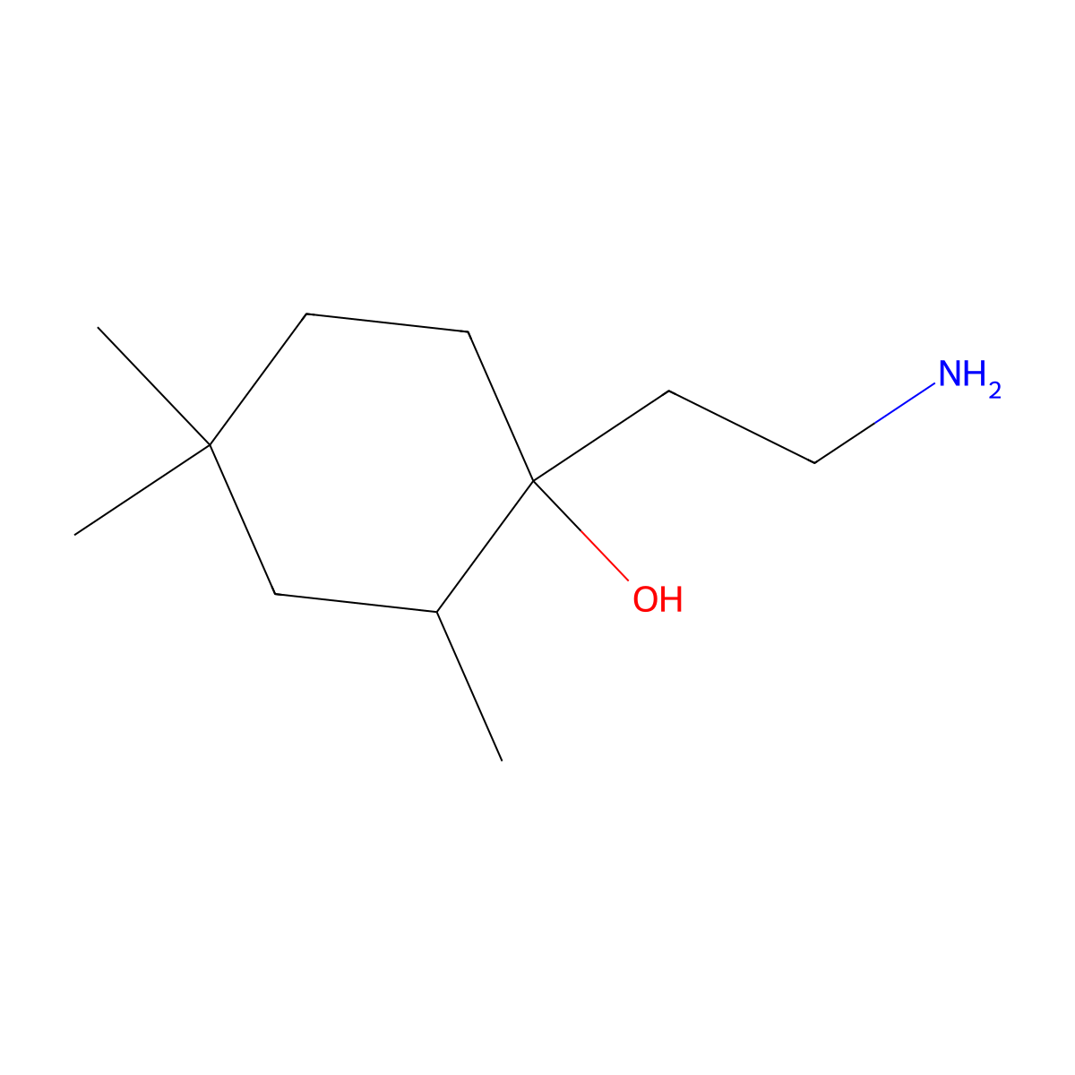 1-(2-Aminoethyl)-2,4,4-trimethylcyclohexan-1-OL molecular structure, CAS 1525316-17-9