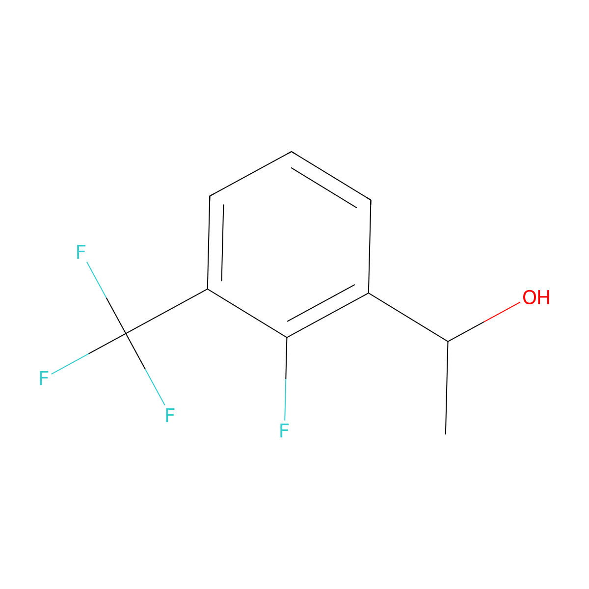 1-(2-Fluoro-3-(trifluoromethyl)phenyl)ethan-1-ol molecular structure, CAS 1525319-19-0