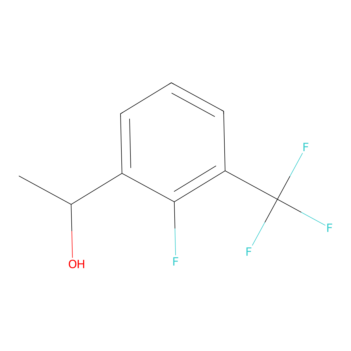 1-(2-Fluoro-3-(trifluoromethyl)phenyl)ethan-1-ol molecular structure, CAS 1525319-19-0