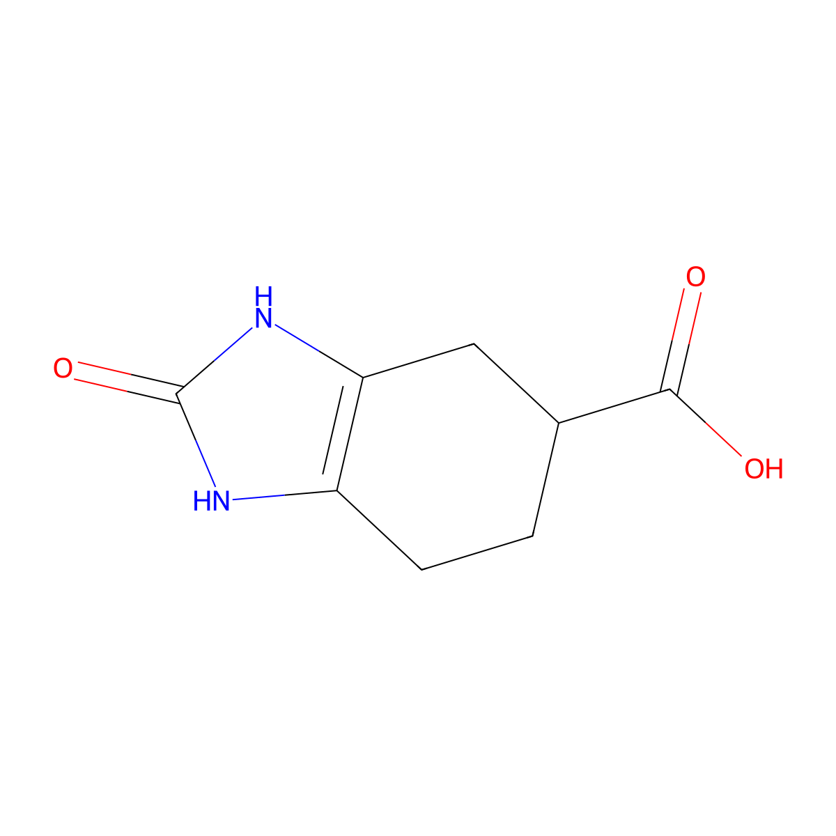 2-hydroxy-4,5,6,7-tetrahydro-1H-1,3-benzodiazole-5-carboxylic acid molecular structure, CAS 1525330-55-5