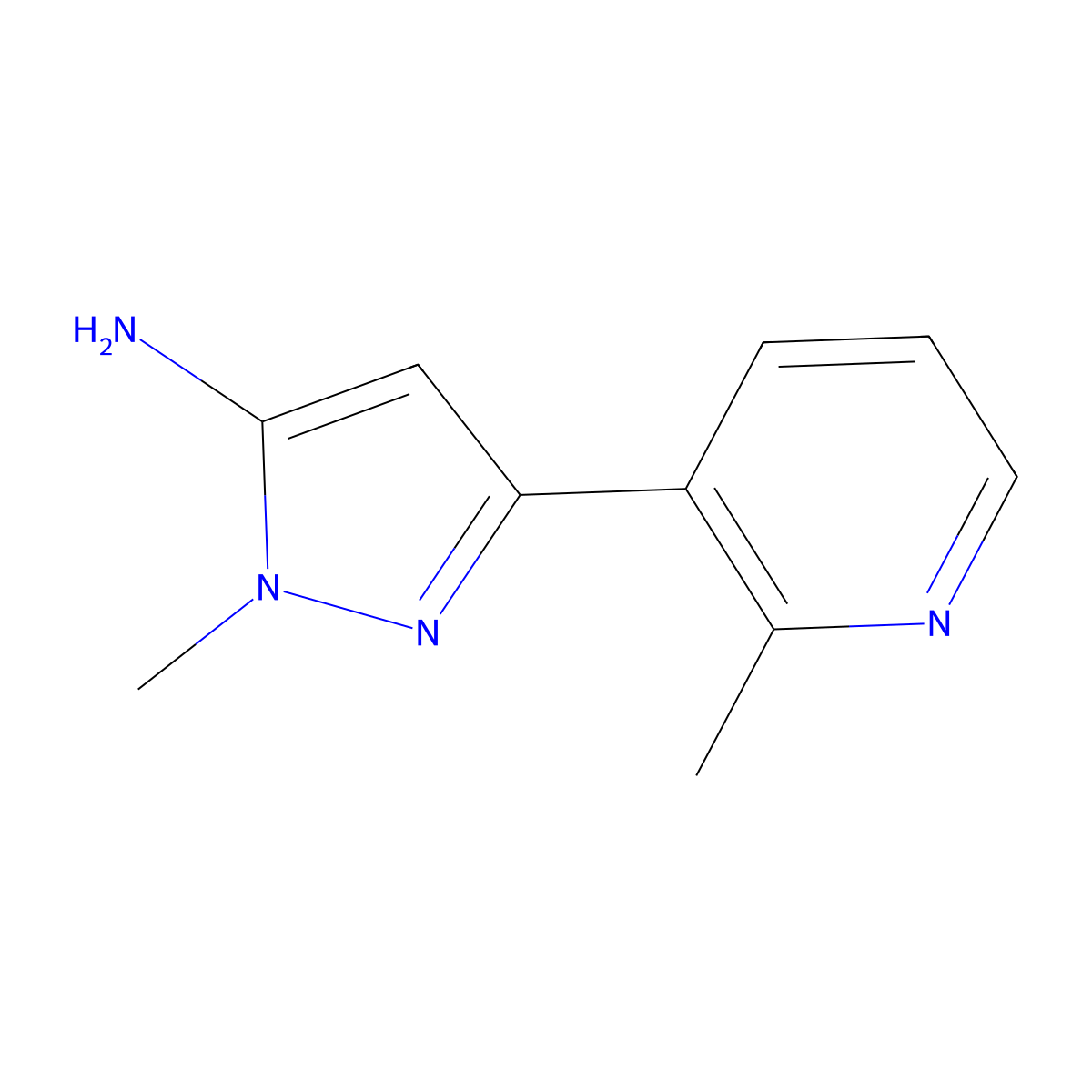 1-Methyl-3-(2-methylpyridin-3-yl)-1H-pyrazol-5-amine molecular structure, CAS 1525331-37-6