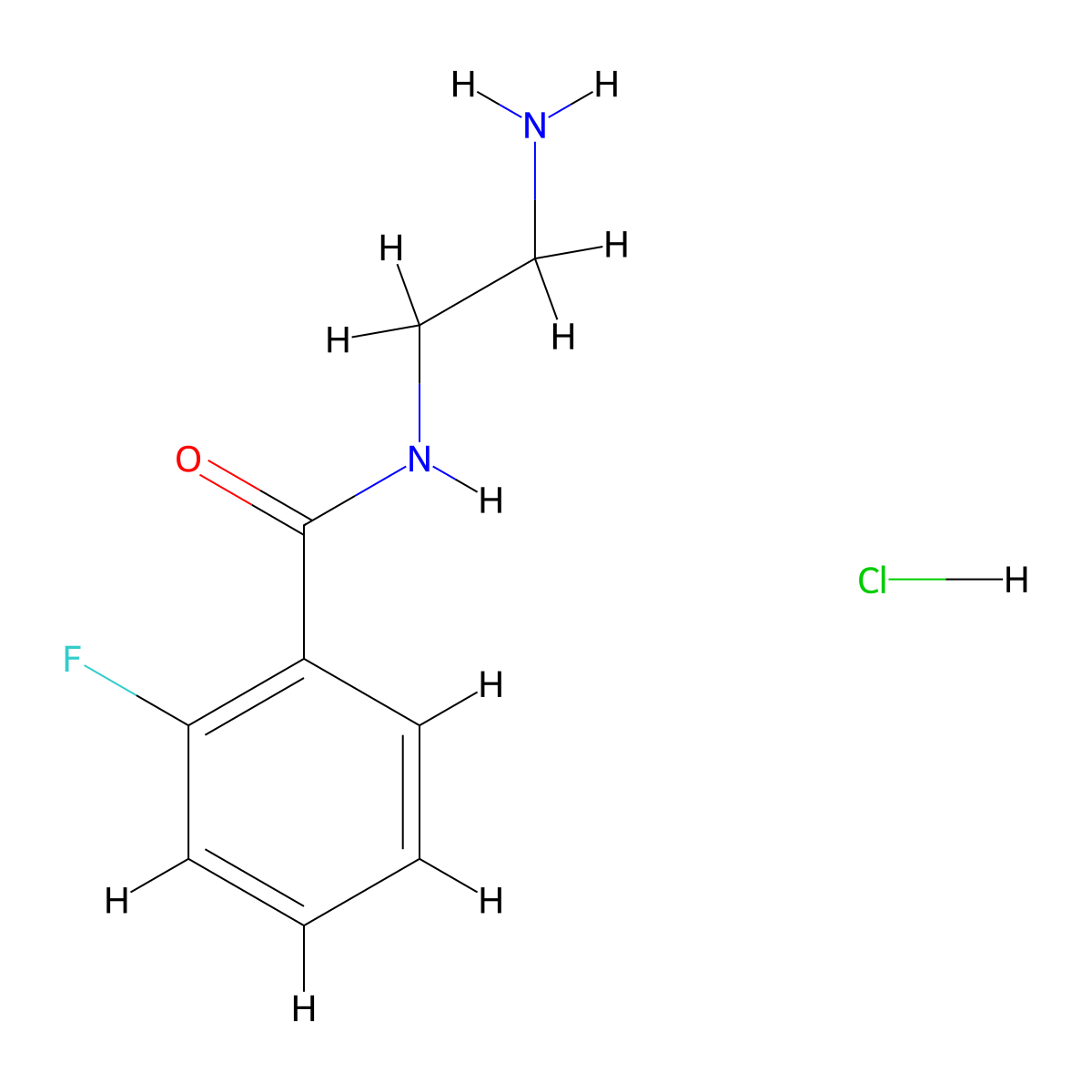 N-(2-aminoethyl)-2-fluorobenzamide hydrochloride molecular structure, CAS 152535-13-2