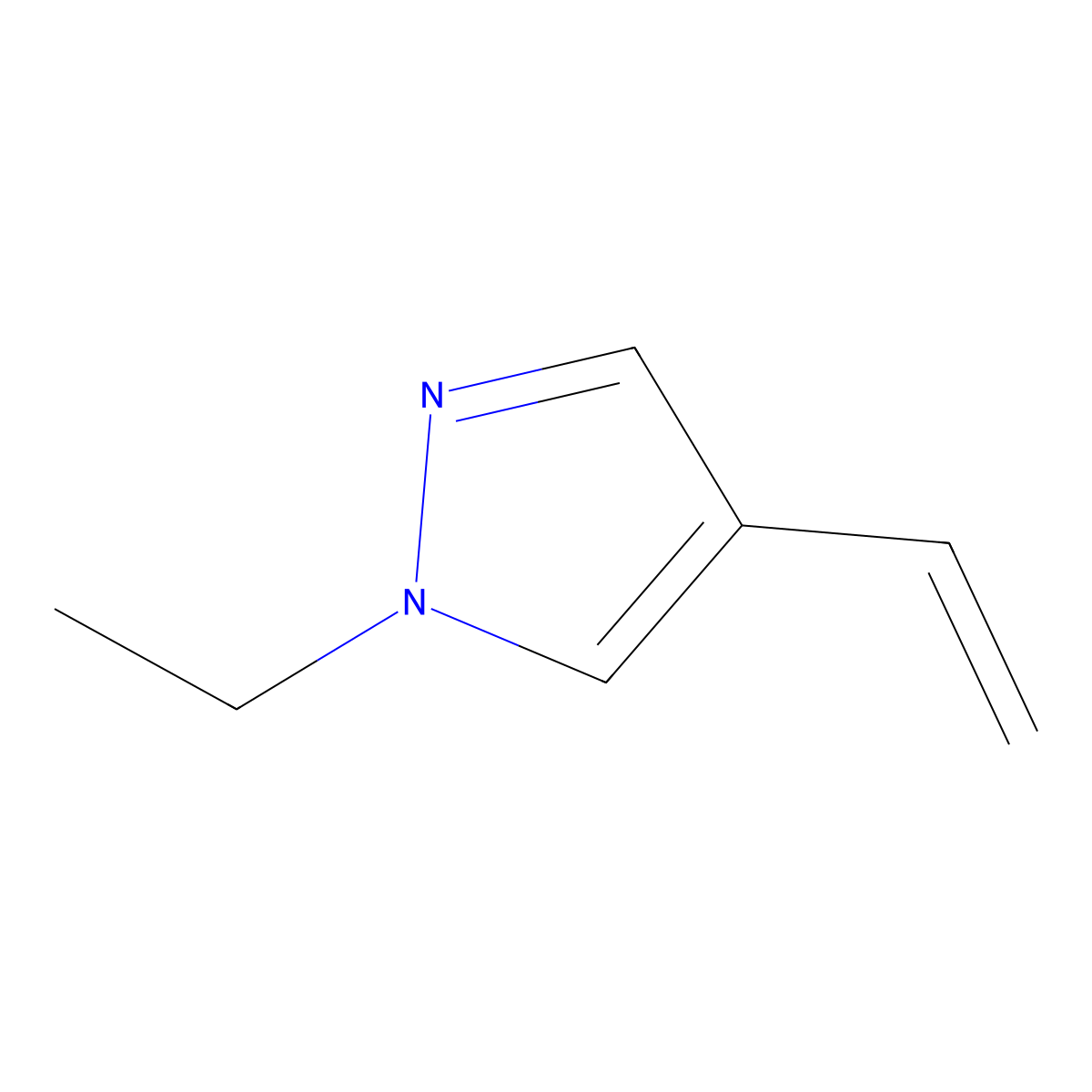 4-ethenyl-1-ethyl-1H-pyrazole molecular structure, CAS 1525353-63-2