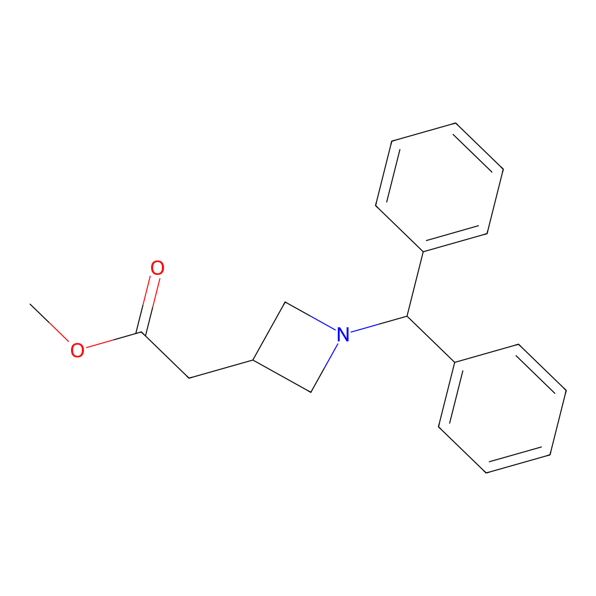 Methyl 1-diphenylmethyl-3-azetidine acetate molecular structure, CAS 152537-00-3