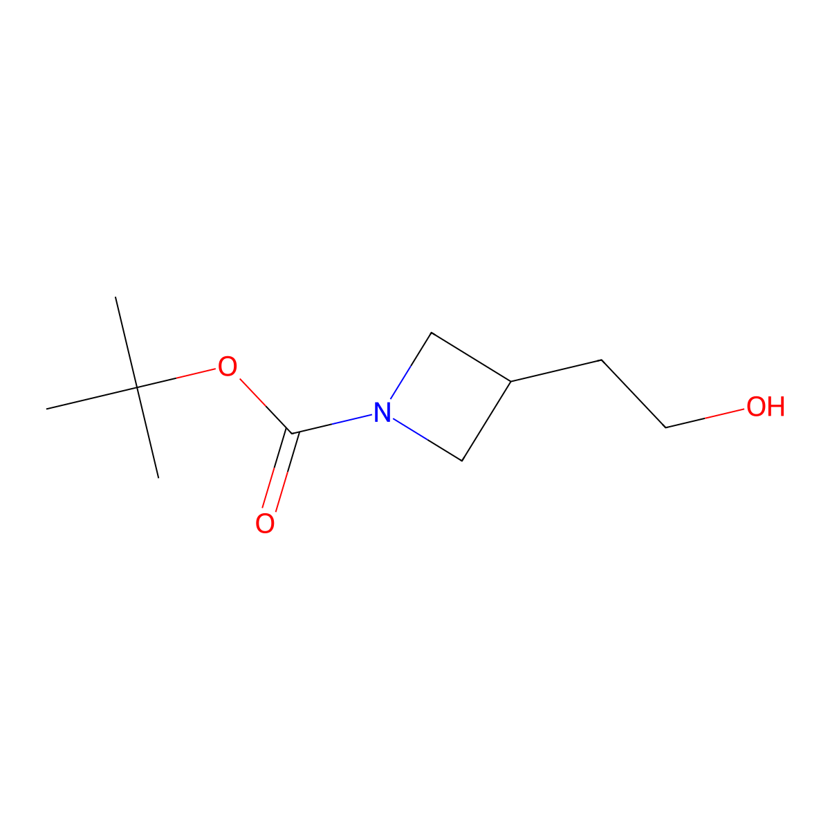 tert-Butyl 3-(2-hydroxyethyl)azetidine-1-carboxylate molecular structure, CAS 152537-03-6