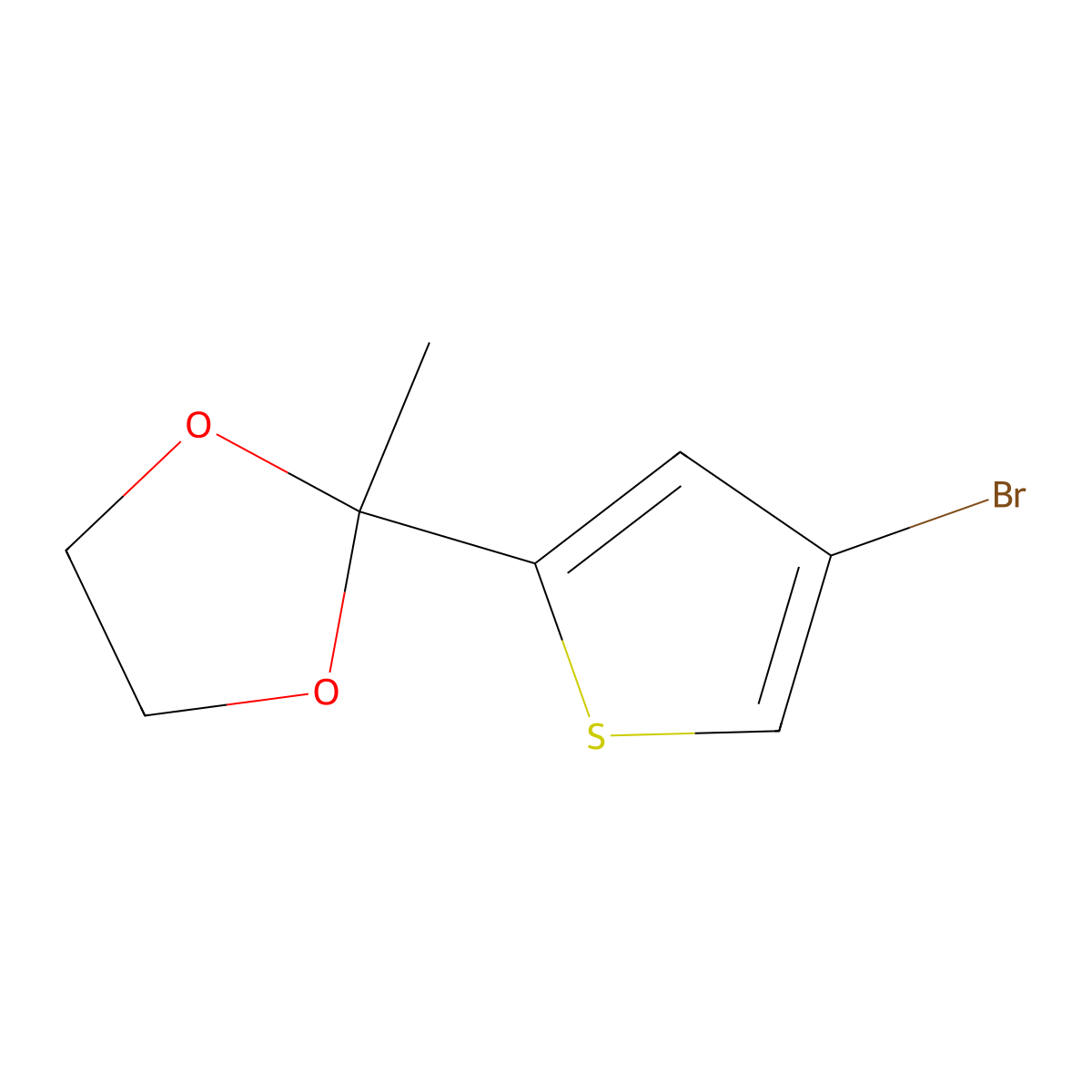 2-(4-Bromothiophen-2-yl)-2-methyl-1,3-dioxolane molecular structure, CAS 152538-51-7