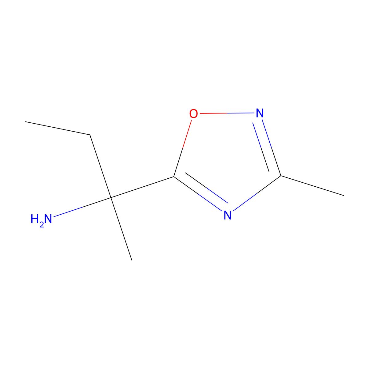 2-(3-Methyl-1,2,4-oxadiazol-5-yl)butan-2-amine molecular structure, CAS 1525398-61-1