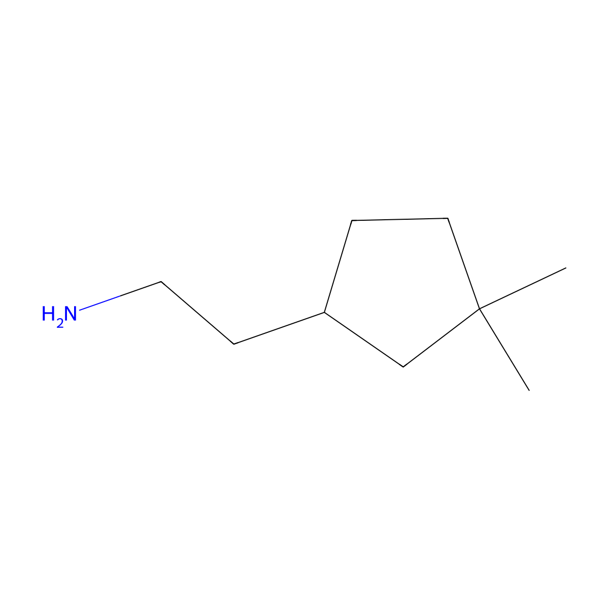 2-(3,3-Dimethylcyclopentyl)ethan-1-amine molecular structure, CAS 1525411-37-3