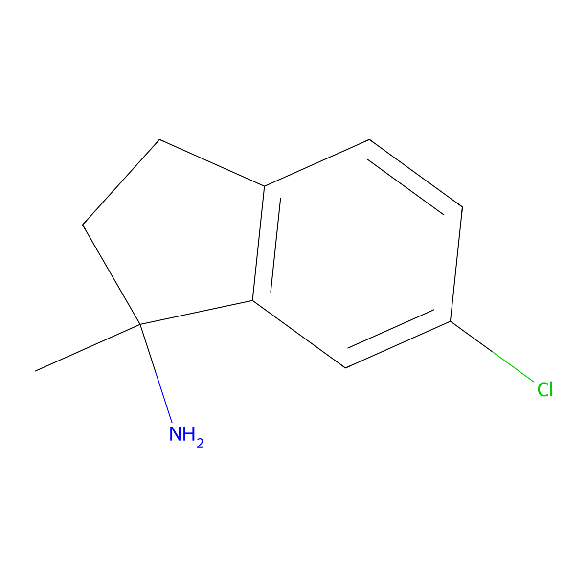 6-Chloro-1-methyl-2,3-dihydroinden-1-amine molecular structure, CAS 1525412-53-6