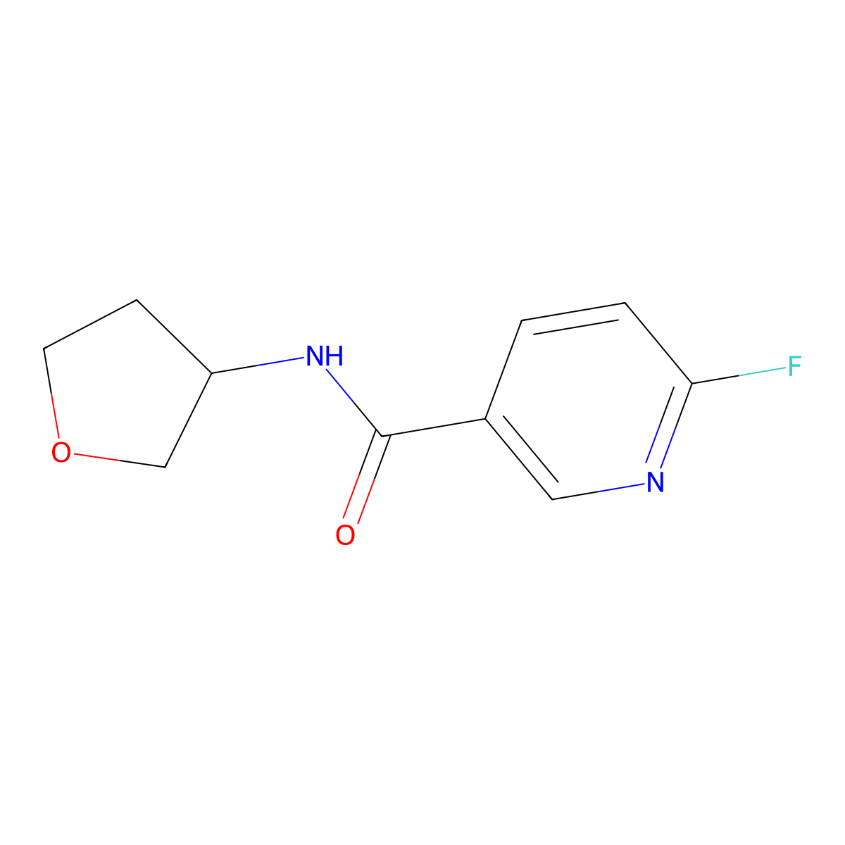 6-fluoro-N-(oxolan-3-yl)pyridine-3-carboxamide molecular structure, CAS 1525417-86-0