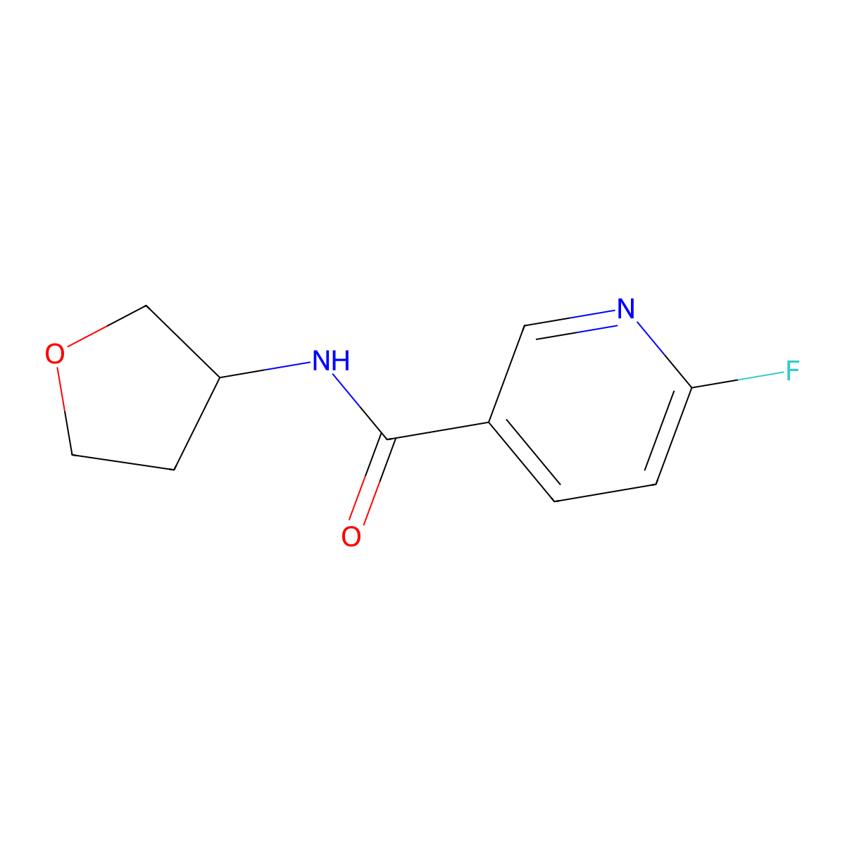 6-fluoro-N-(oxolan-3-yl)pyridine-3-carboxamide molecular structure, CAS 1525417-86-0