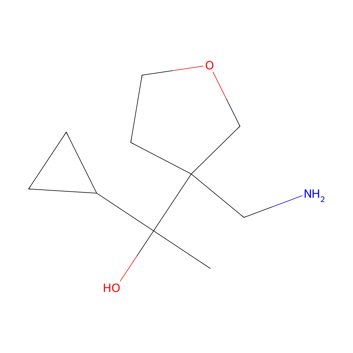 1-[3-(Aminomethyl)oxolan-3-YL]-1-cyclopropylethan-1-OL molecular structure, CAS 1525424-73-0