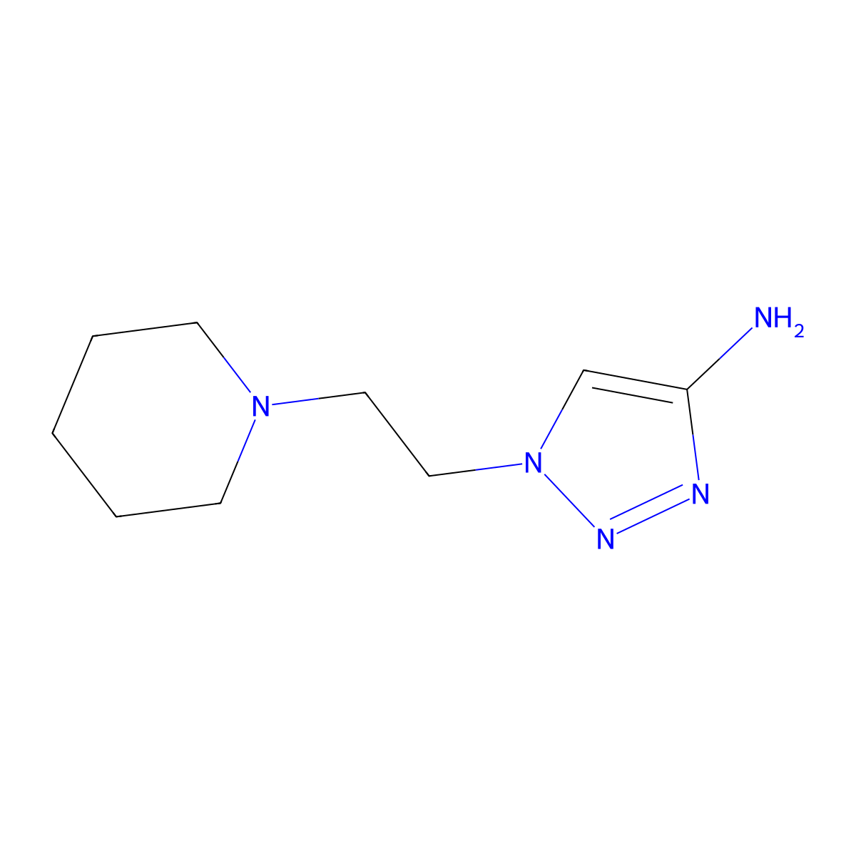 1-[2-(piperidin-1-yl)ethyl]-1H-1,2,3-triazol-4-amine molecular structure, CAS 1525425-40-4