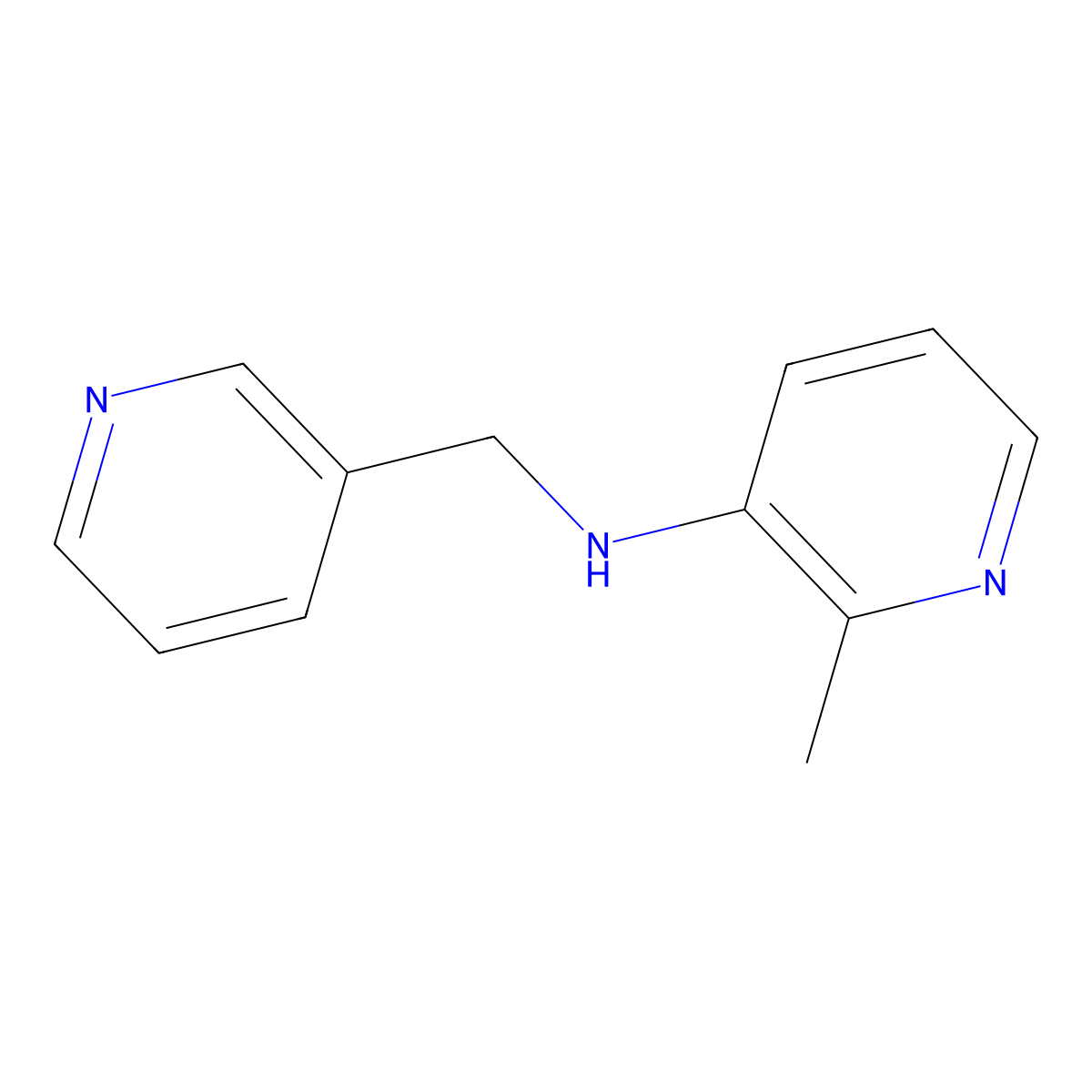 2-methyl-N-[(pyridin-3-yl)methyl]pyridin-3-amine molecular structure, CAS 1525442-47-0