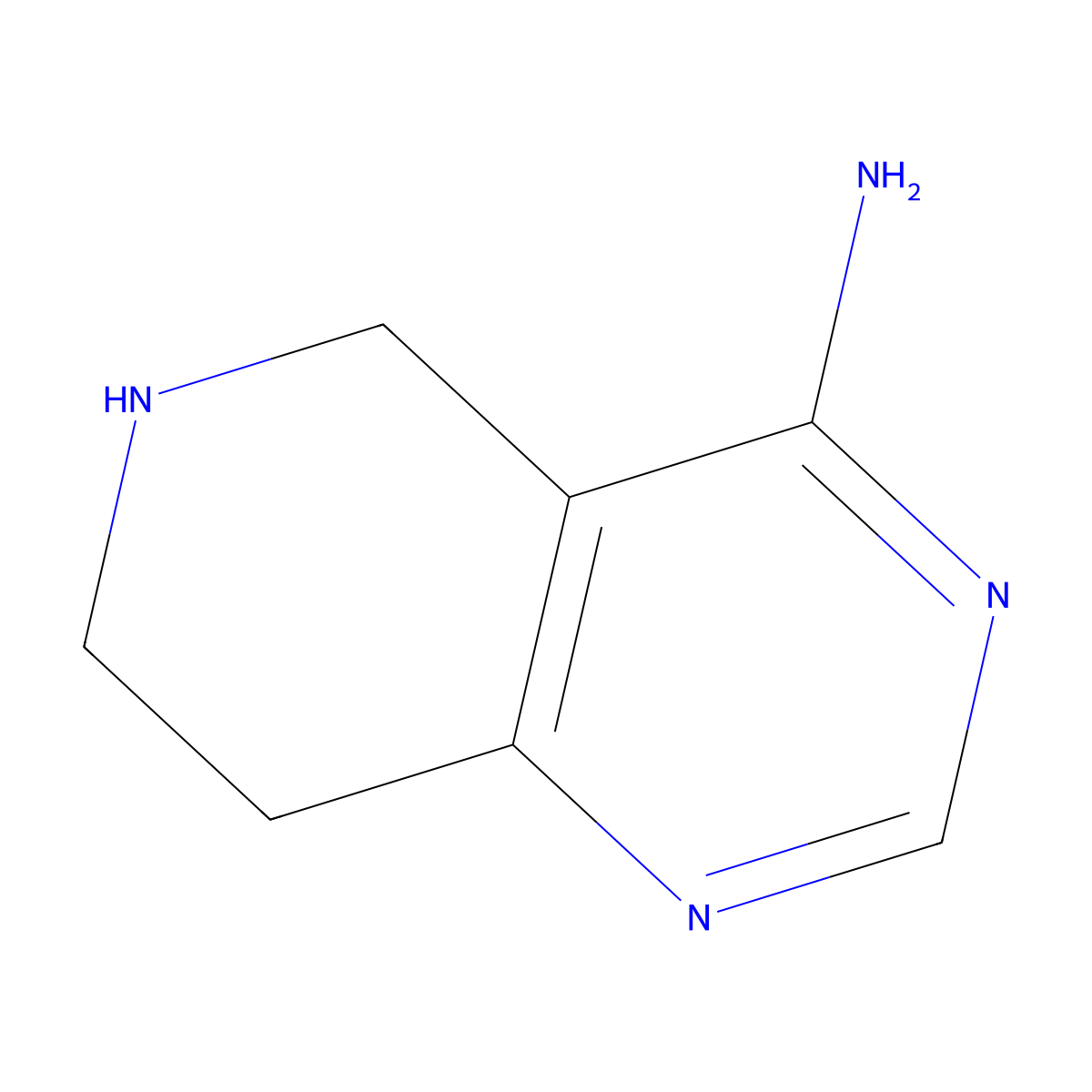 5H,6H,7H,8H-pyrido[4,3-d]pyrimidin-4-amine molecular structure, CAS 1525445-60-6