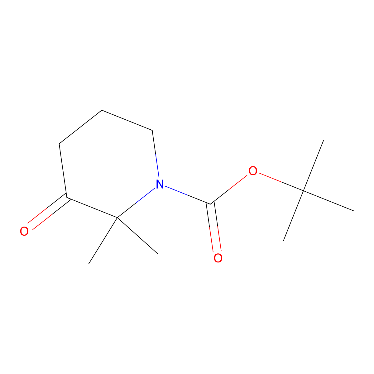 Tert-butyl 2,2-dimethyl-3-oxopiperidine-1-carboxylate molecular structure, CAS 1525448-33-2