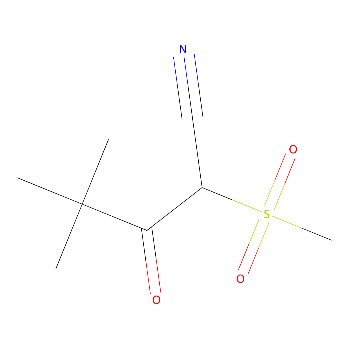 2-Methanesulfonyl-4,4-dimethyl-3-oxopentanenitrile molecular structure, CAS 1525448-68-3