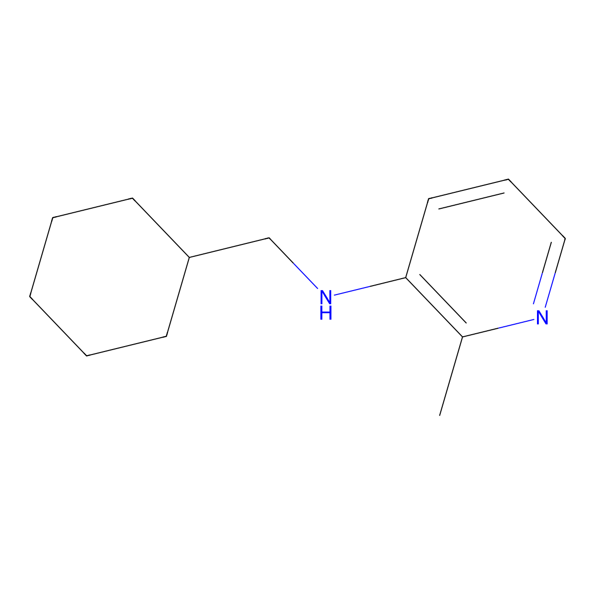 N-(Cyclohexylmethyl)-2-methylpyridin-3-amine molecular structure, CAS 1525458-39-2